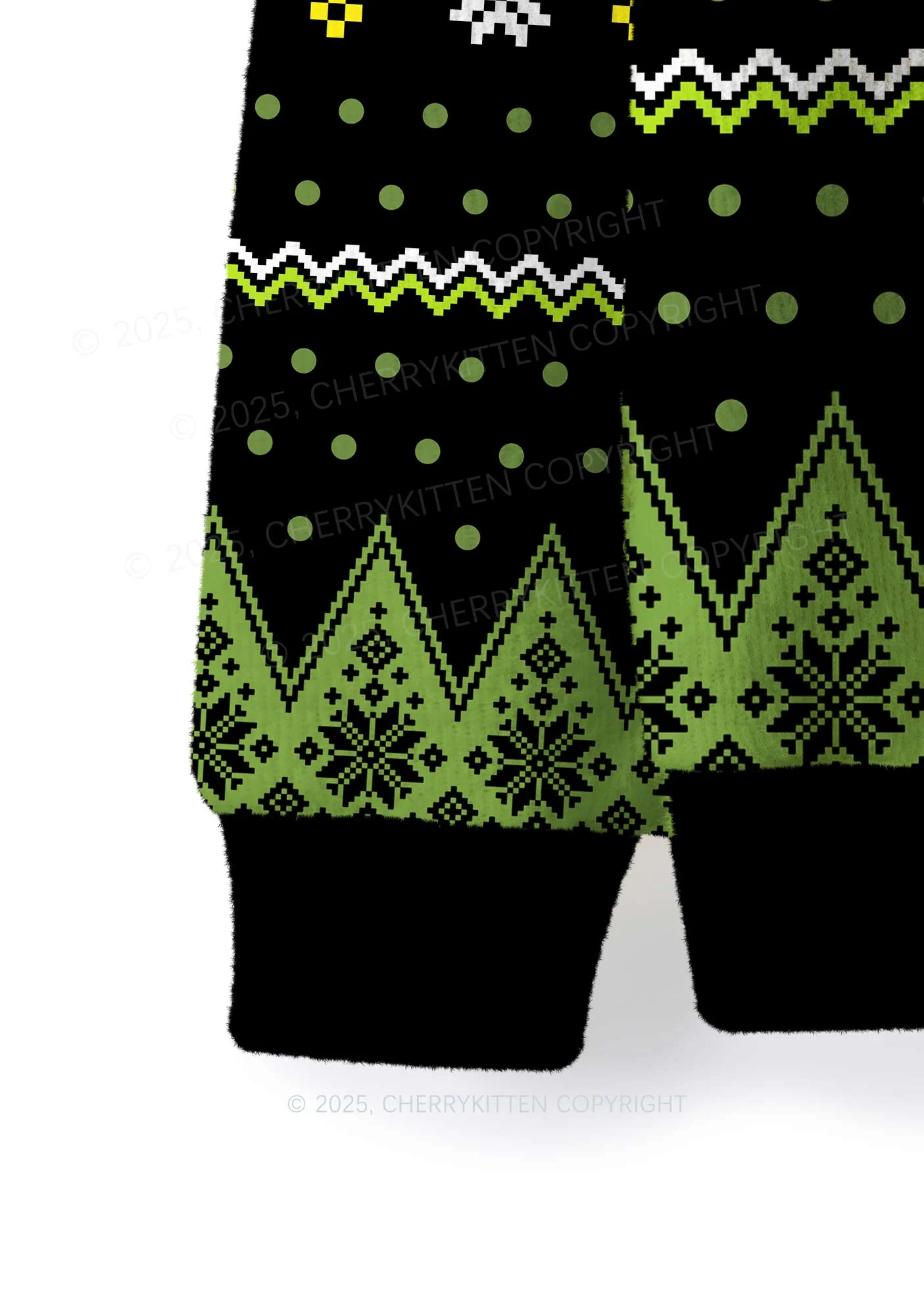 Green Pickle Slxt Y2K Christmas Knit Sweatshirt Cherrykitten - Image 4