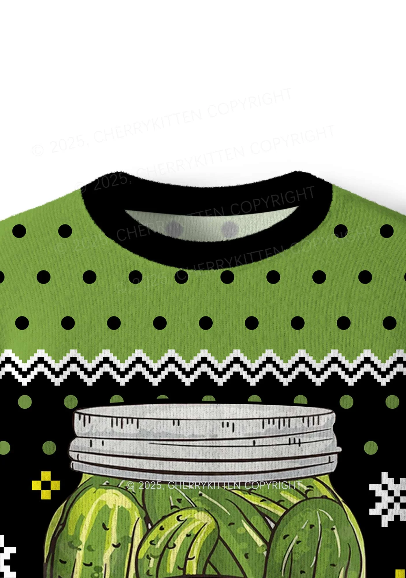 Green Pickle Slxt Y2K Christmas Knit Sweatshirt Cherrykitten - Image 5