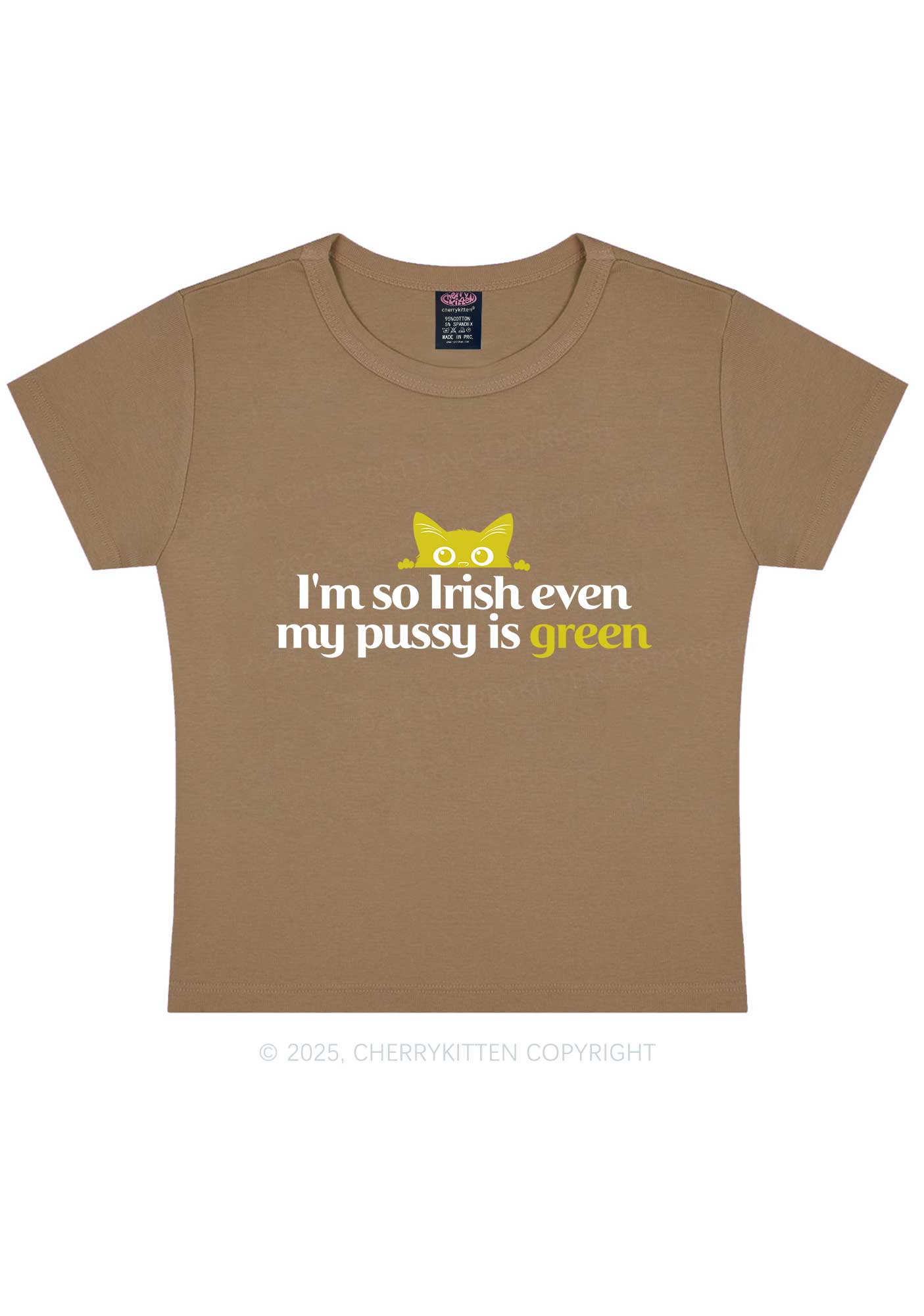 Green Puxxy St Patricks Y2K Baby Tee Cherrykitten - Image 12