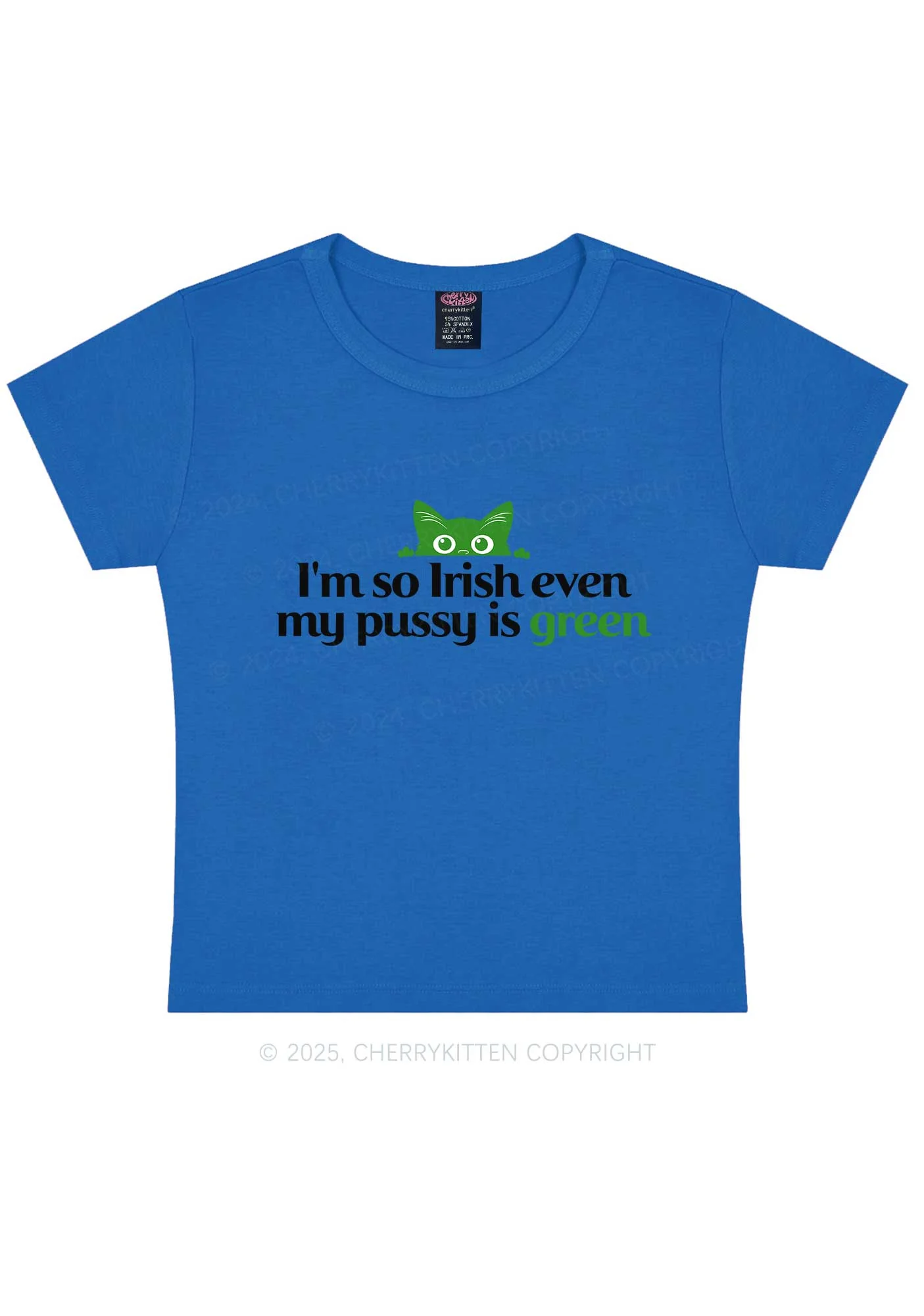 Green Puxxy St Patricks Y2K Baby Tee Cherrykitten - Image 13
