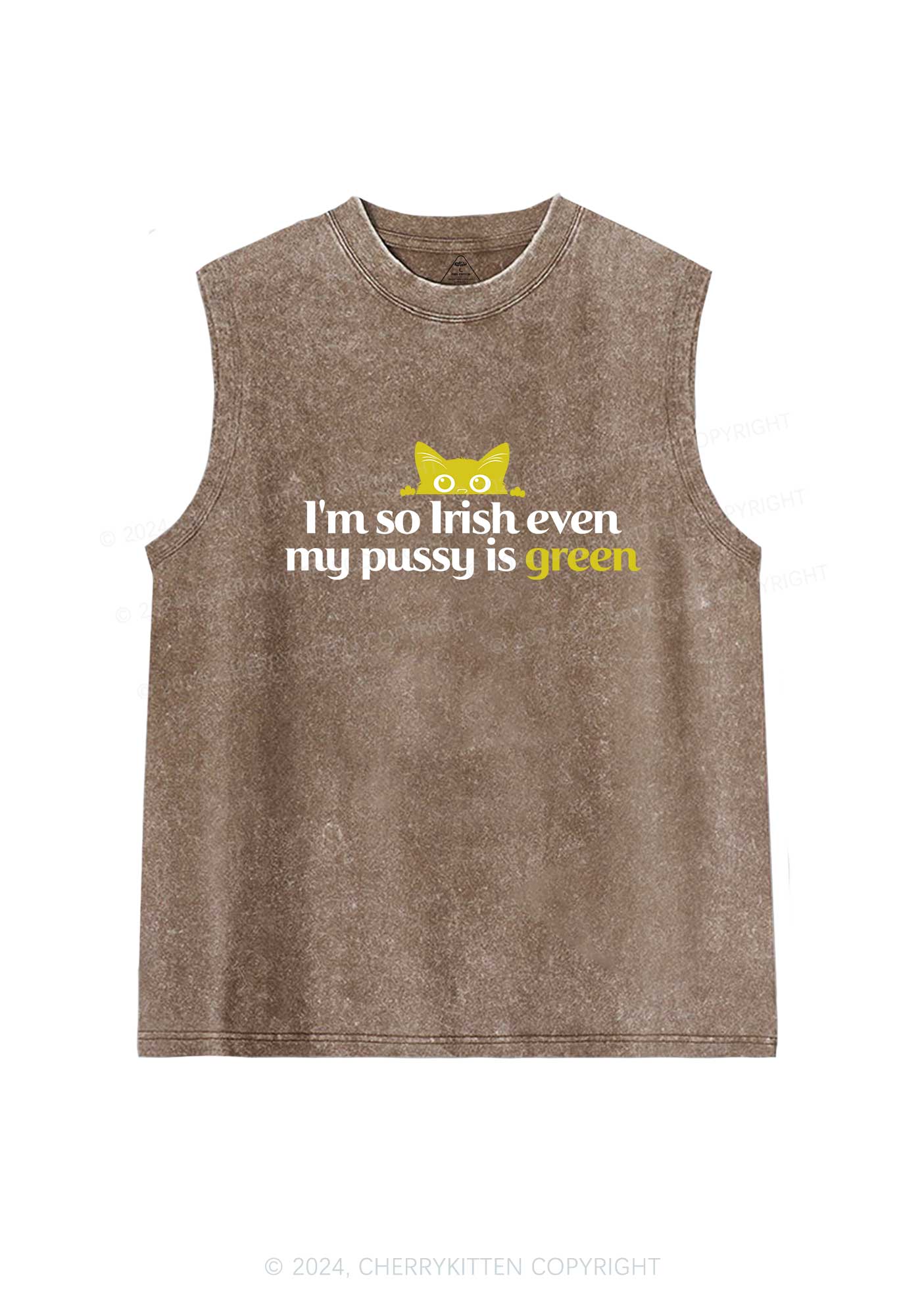Green Puxxy St Patricks Y2K Washed Tank Cherrykitten - Image 6