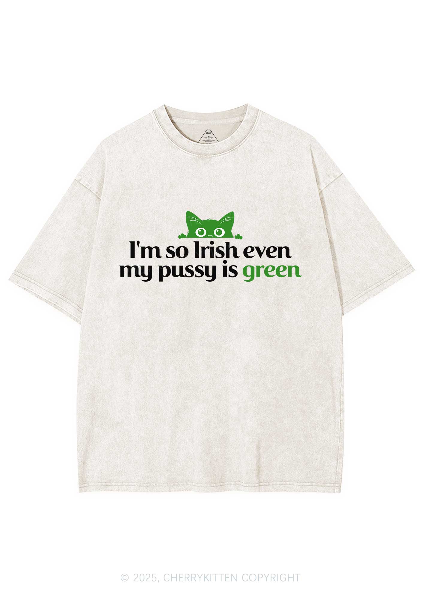 Green Puxxy St Patricks Y2K Washed Tee Cherrykitten - Image 5