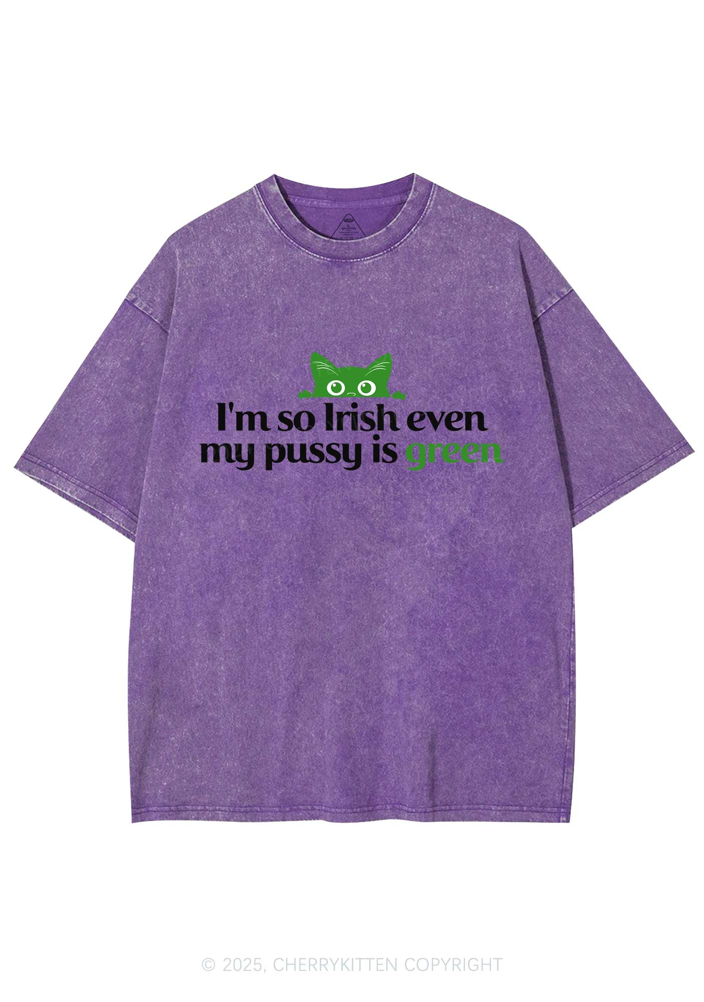 Green Puxxy St Patricks Y2K Washed Tee Cherrykitten - Image 7