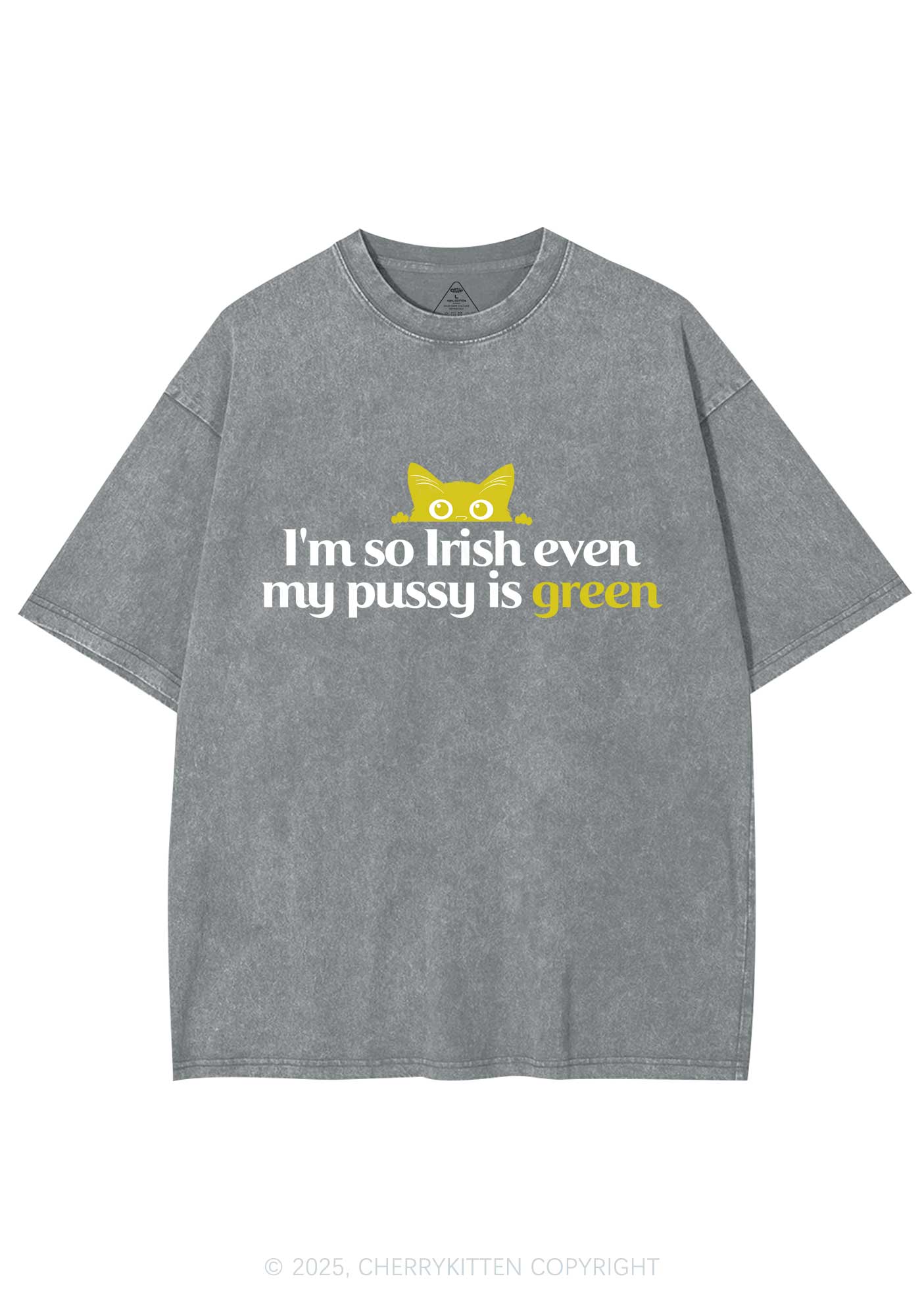 Green Puxxy St Patricks Y2K Washed Tee Cherrykitten - Image 8
