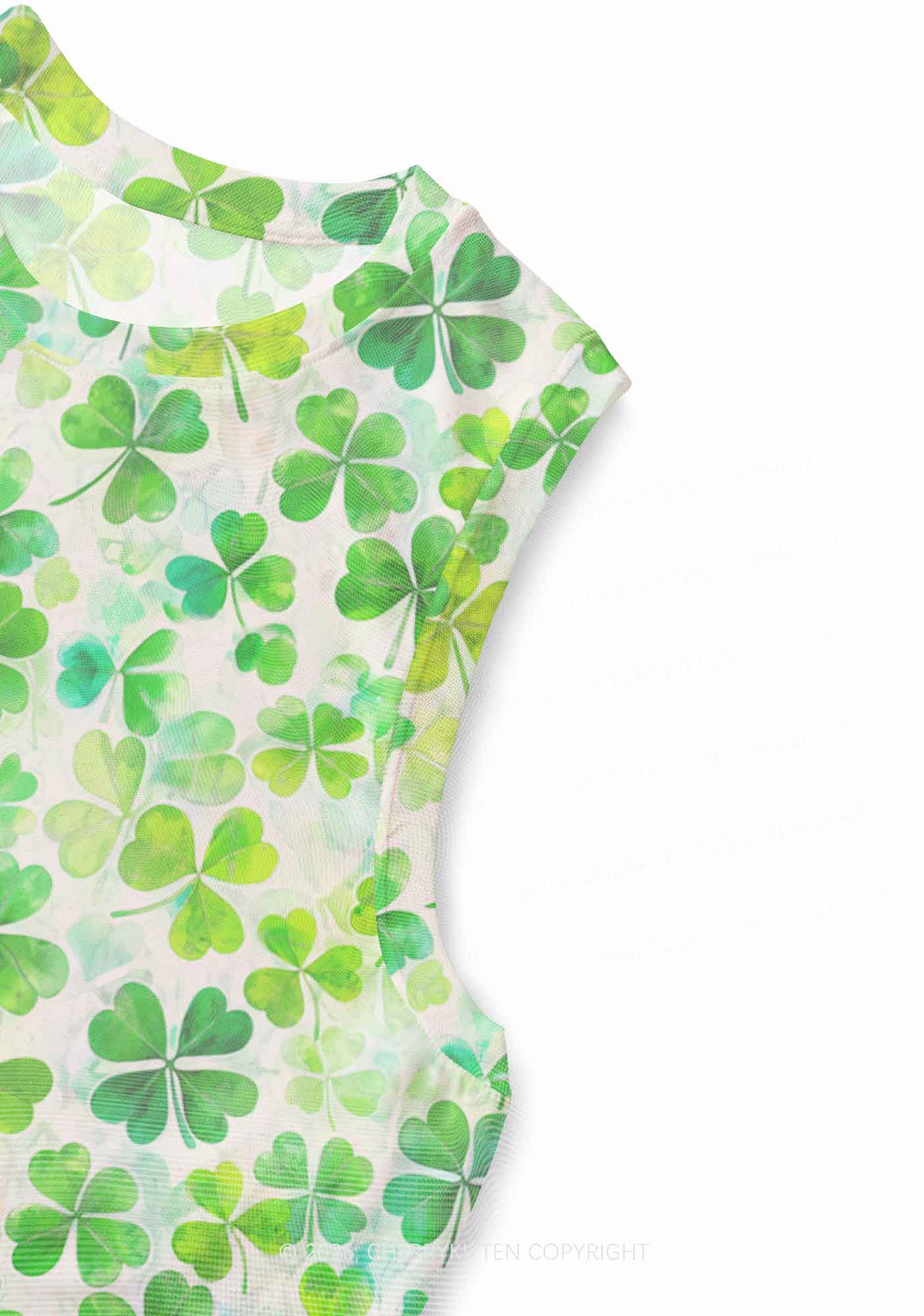 Green Shamrock Y2K Mesh Muscle Tank Cherrykitten - Image 3