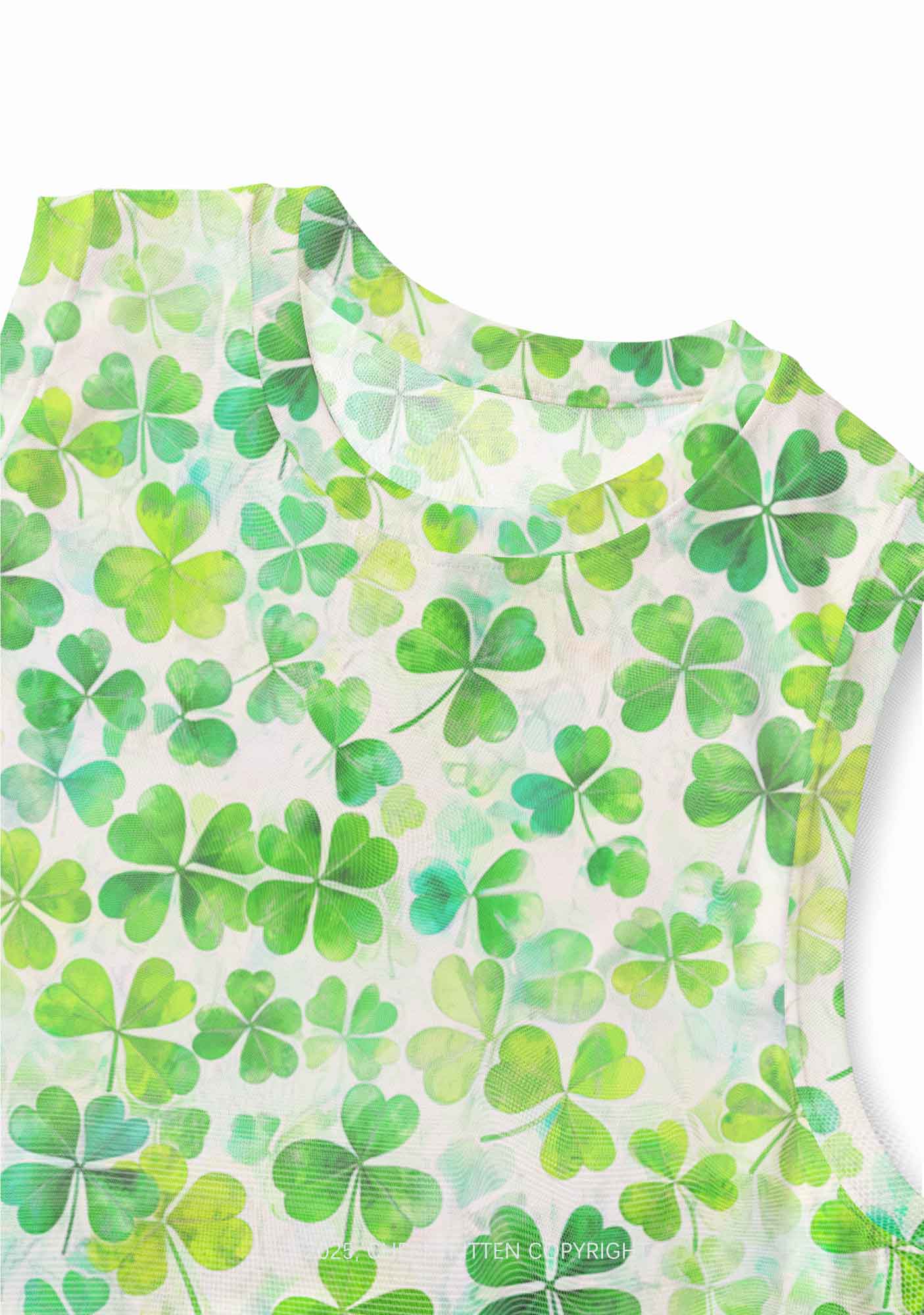 Green Shamrock Y2K Mesh Muscle Tank Cherrykitten - Image 4