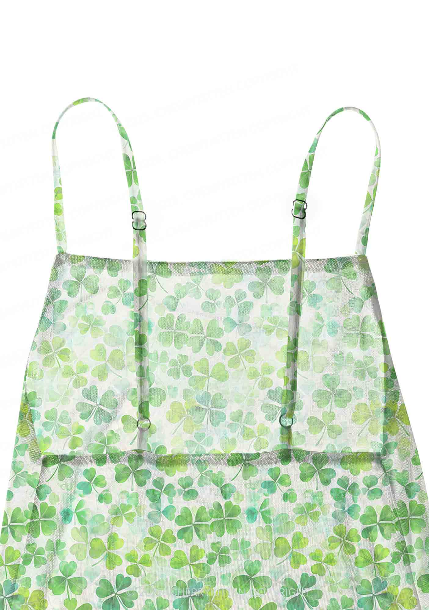 Green Shamrock Y2K Mesh Slip Dress With Scarf Set Cherrykitten - Image 5