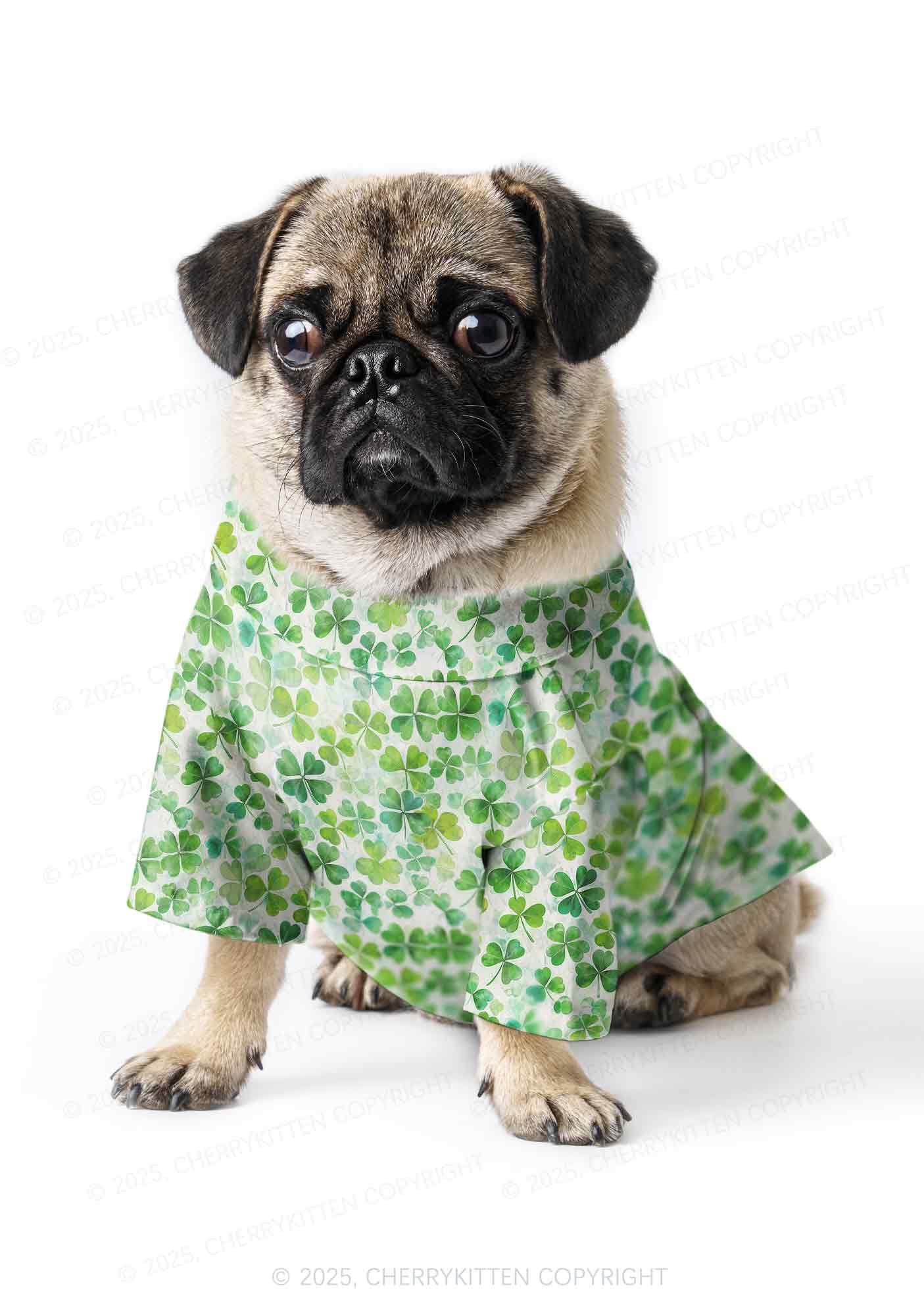 Green Shamrock Y2K Pet Shirts Cherrykitten - Image 3