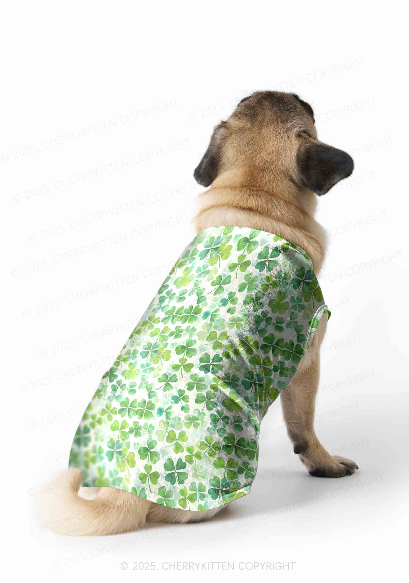 Green Shamrock Y2K Pet Tank Top Cherrykitten - Image 2
