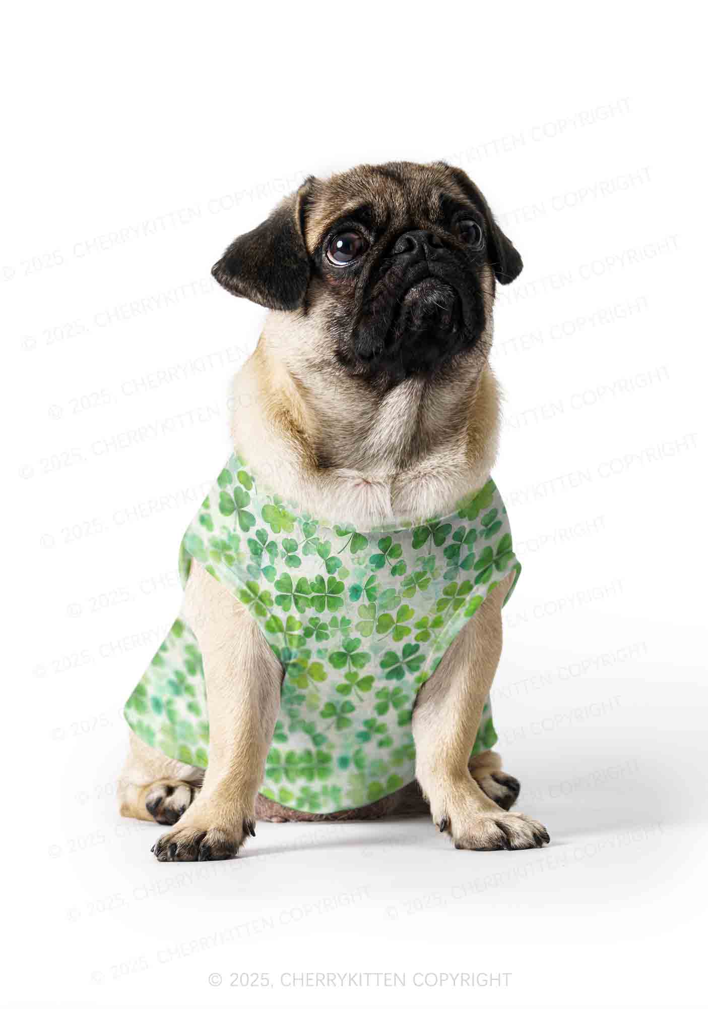 Green Shamrock Y2K Pet Tank Top Cherrykitten - Image 3
