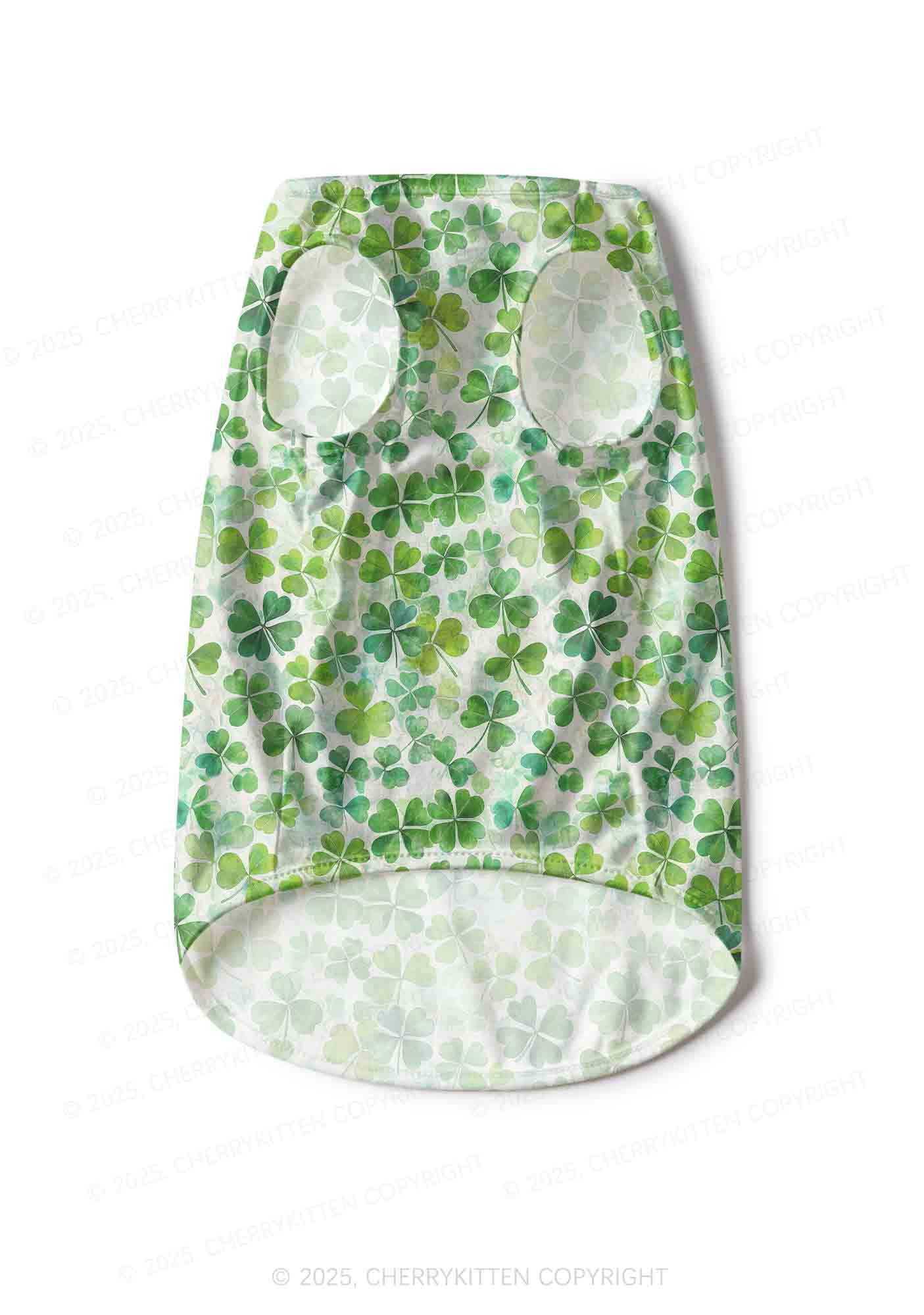Green Shamrock Y2K Pet Tank Top Cherrykitten - Image 4