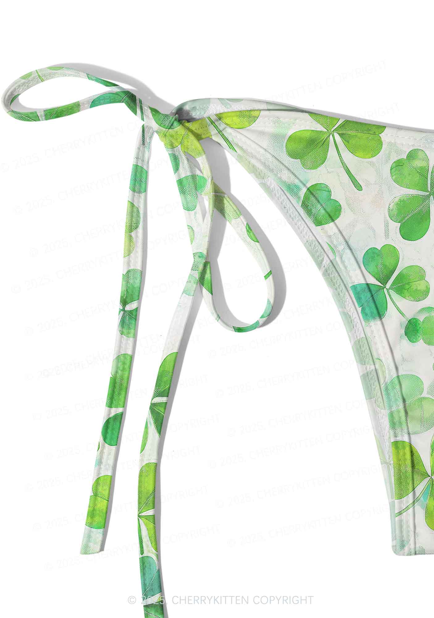 Green Shamrock Y2K Print Bikini Set Cherrykitten - Image 4