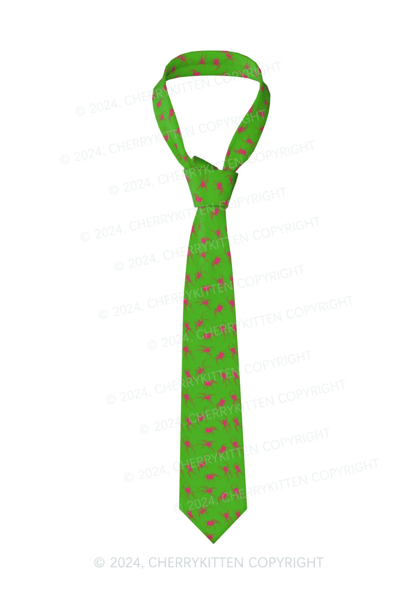 Green Spider Y2K Necktie Cherrykitten - Image 3