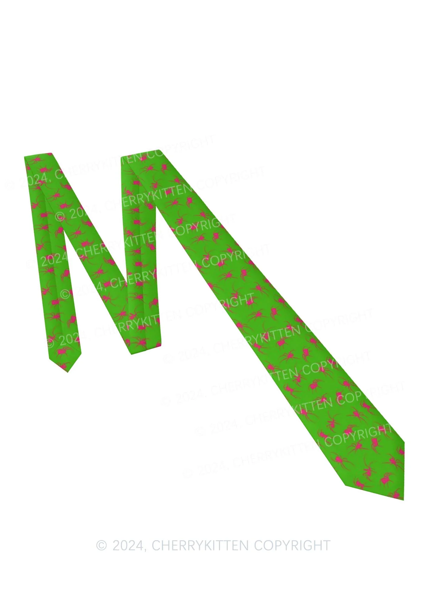 Green Spider Y2K Necktie Cherrykitten - Image 4