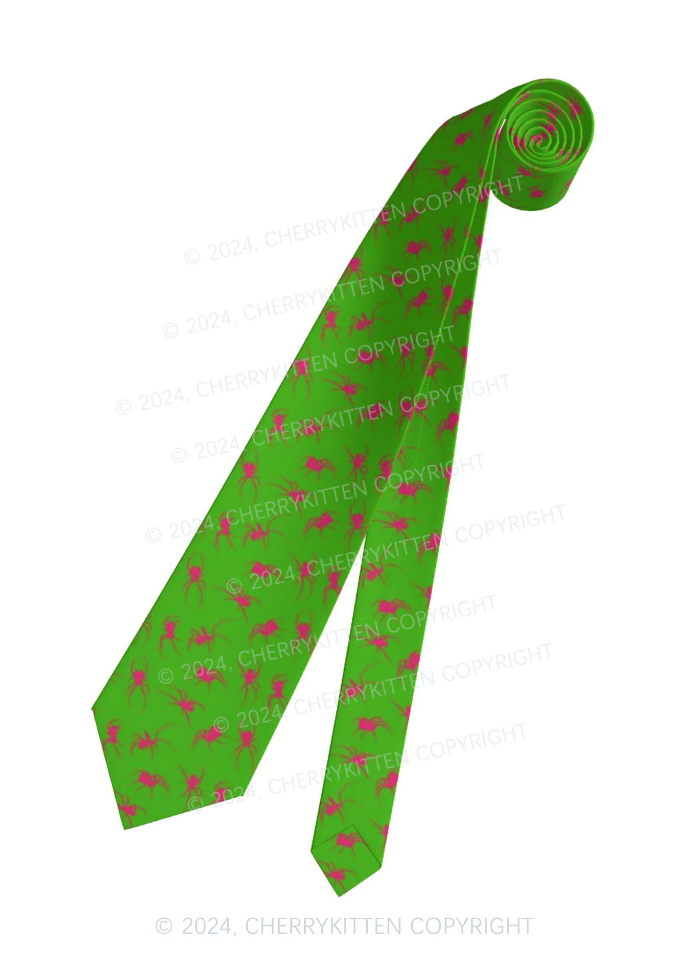 Green Spider Y2K Necktie Cherrykitten - Image 6
