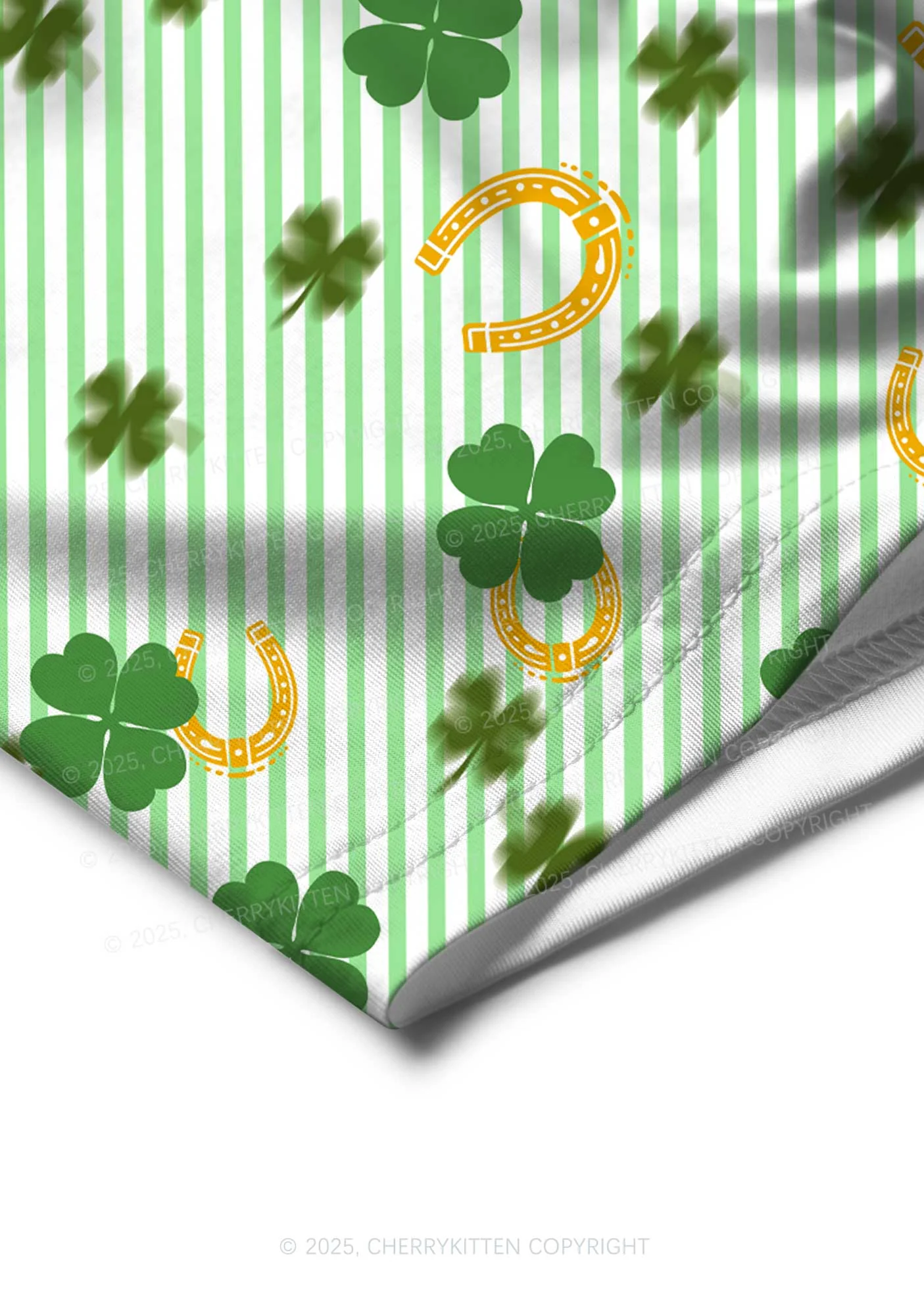 Green Stripe Clover Horseshoe St Patricks Y2K Print Men Boxer Briefs Cherrykitten - Image 4