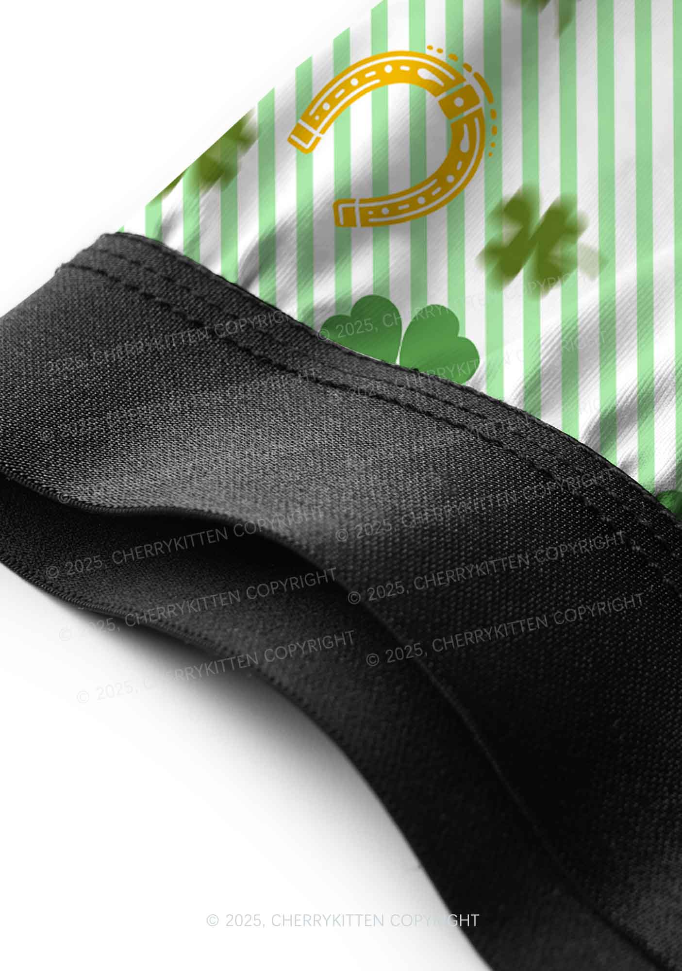 Green Stripe Clover Horseshoe St Patricks Y2K Print Men Boxer Briefs Cherrykitten - Image 5