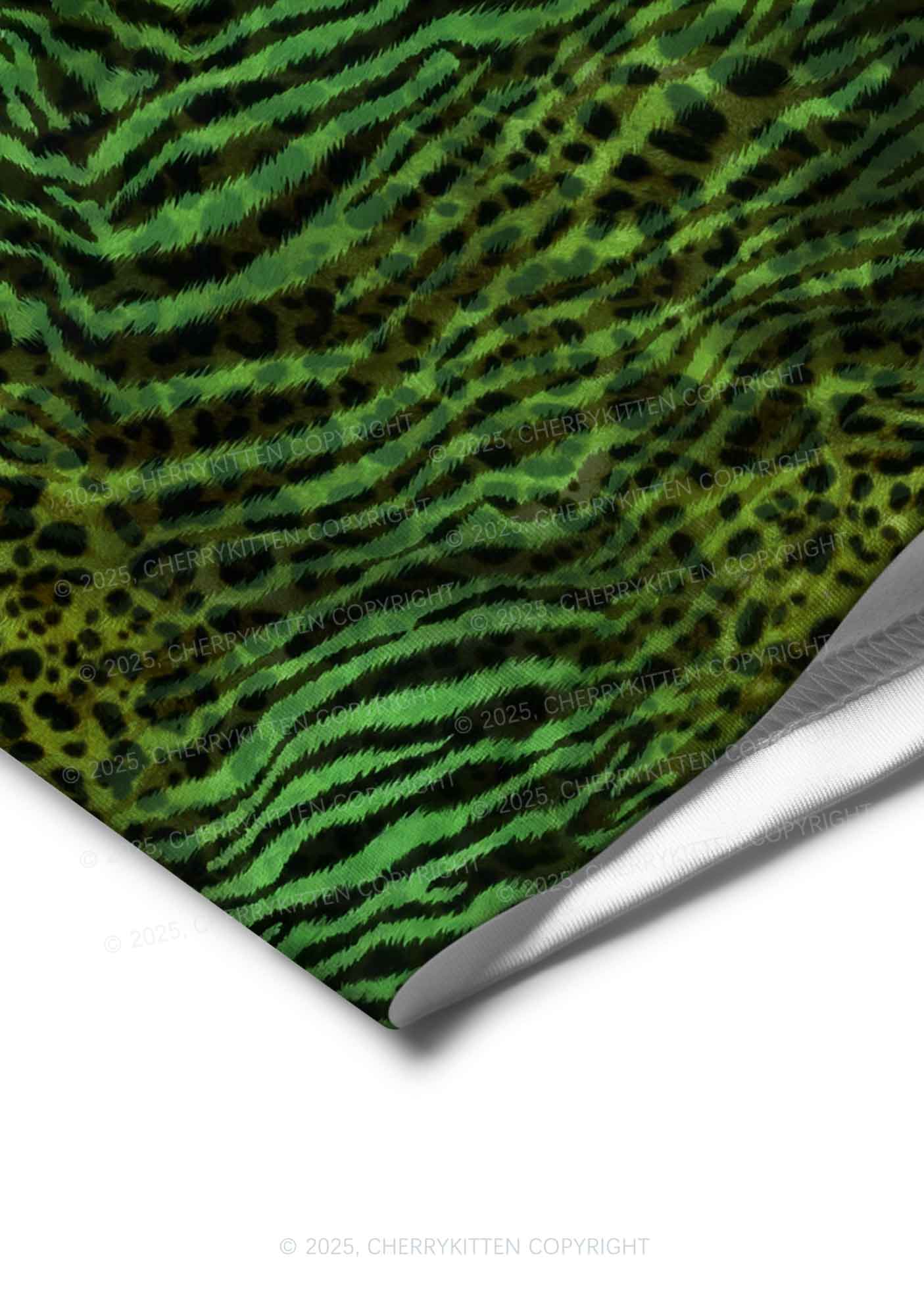 Green Zebra Leopard Pattern St Patricks Y2K Print Men Boxer Briefs Cherrykitten - Image 4