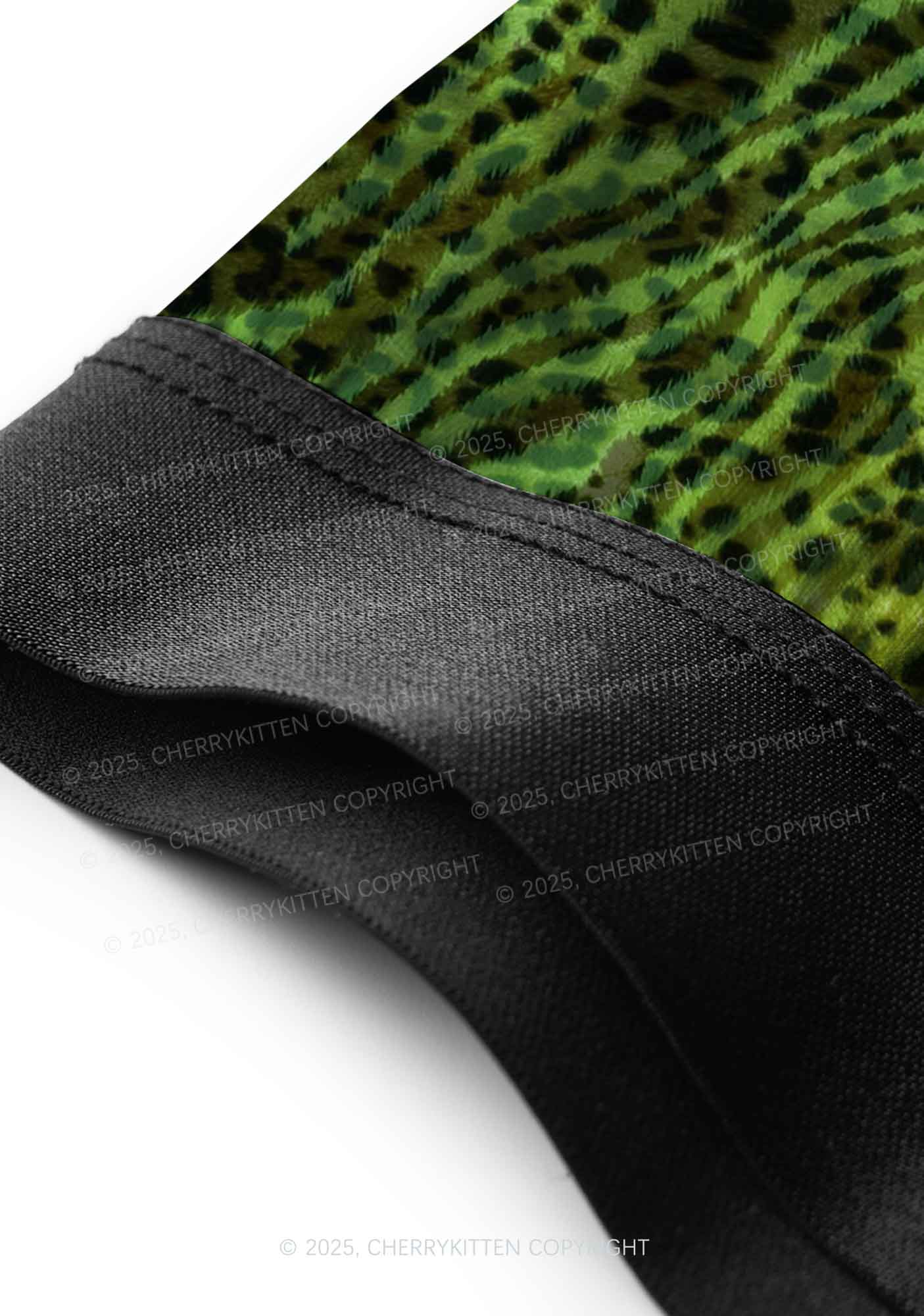 Green Zebra Leopard Pattern St Patricks Y2K Print Men Boxer Briefs Cherrykitten - Image 5