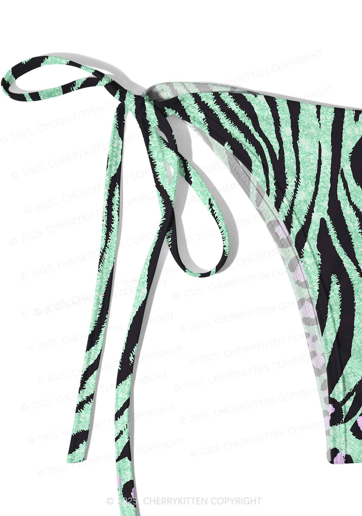 Green Zebra Pink Leopard Y2K Print Bikini Set Cherrykitten - Image 5