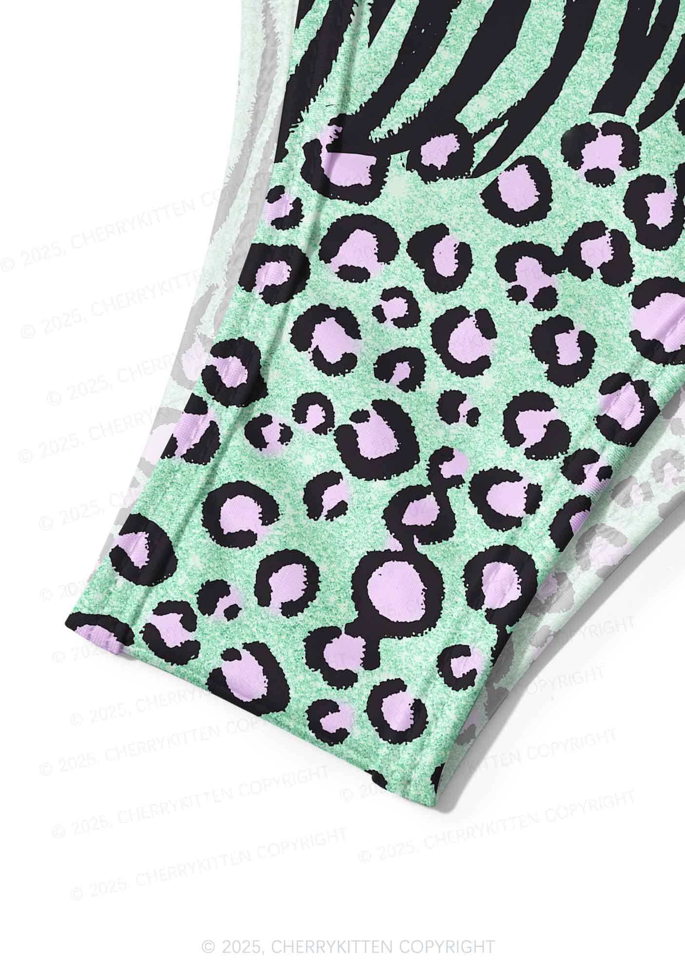 Green Zebra Pink Leopard Y2K Print Bikini Set Cherrykitten - Image 6