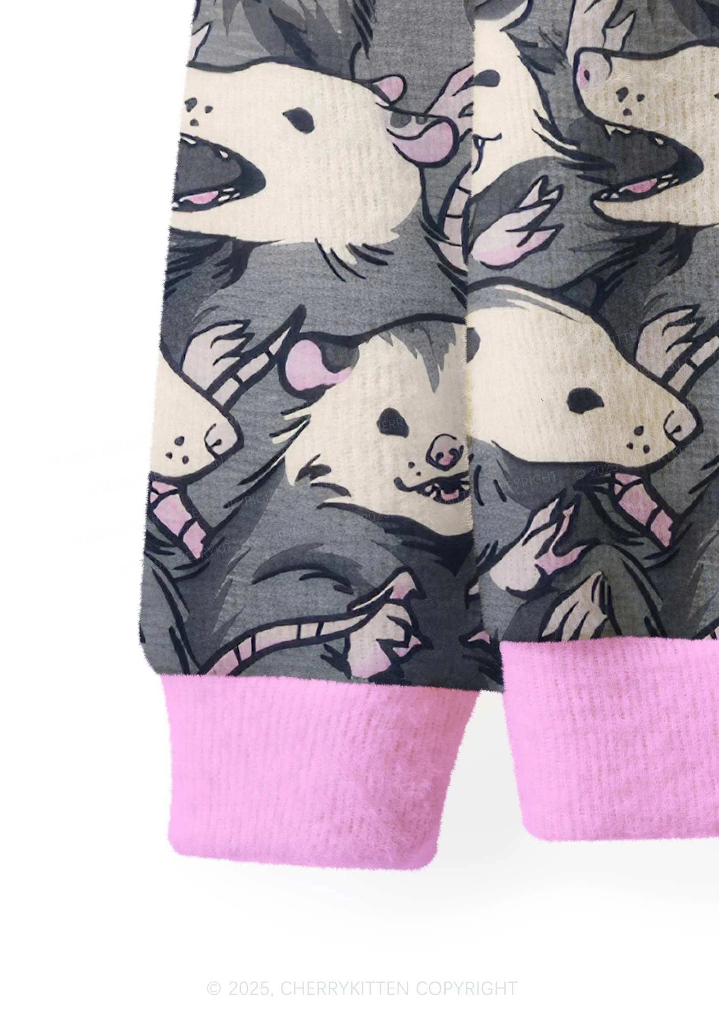 Grey Possum Y2K Christmas Cardigan Knit Sweatshirt Cherrykitten - Image 4
