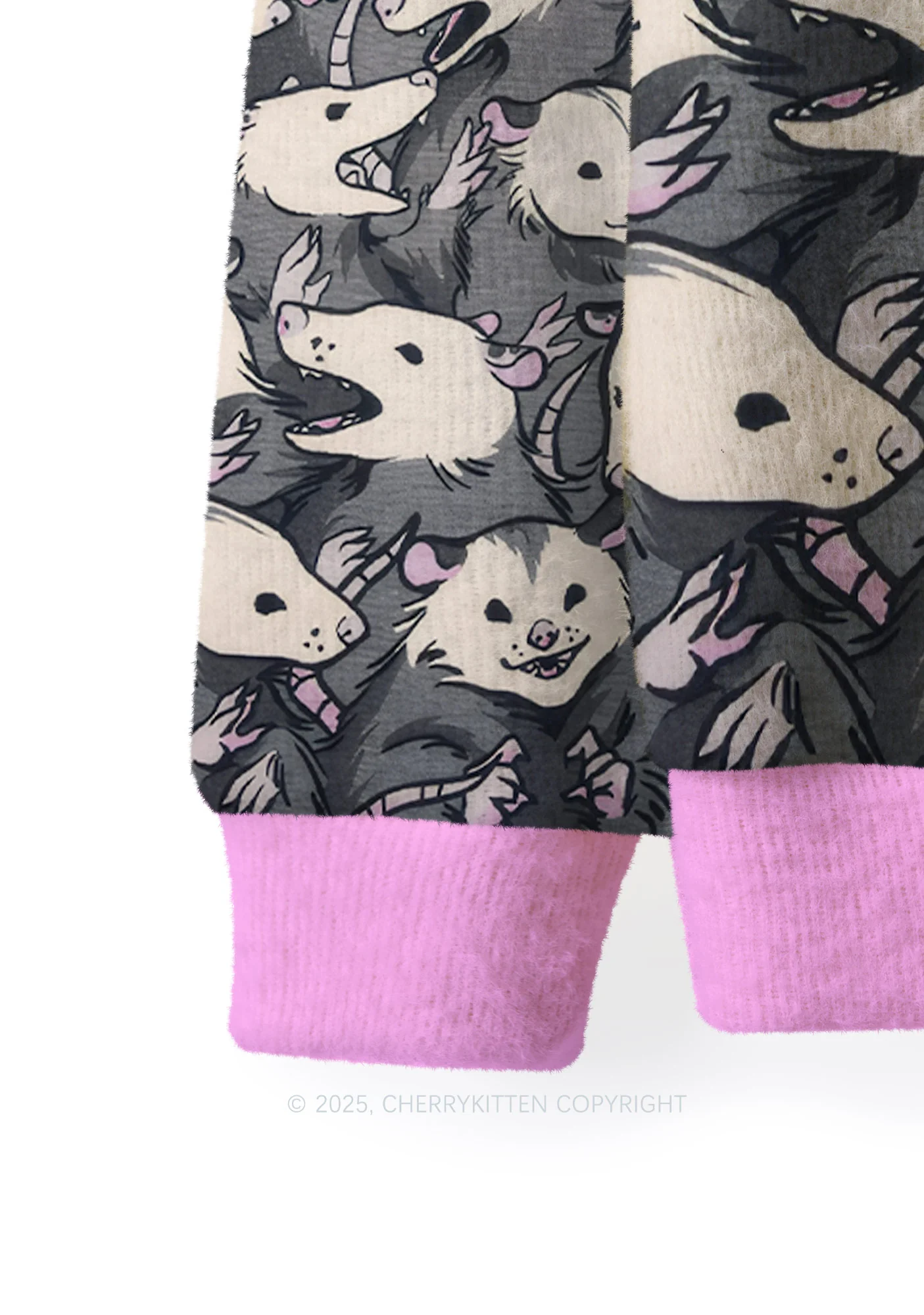 Grey Possum Y2K Christmas Knit Sweatshirt Cherrykitten - Image 4