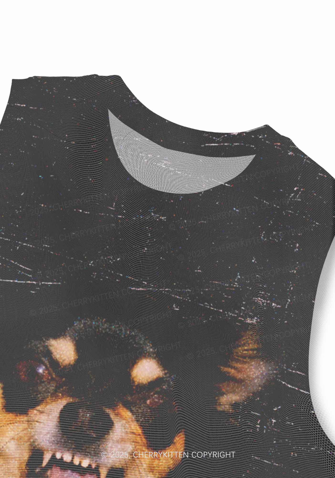 Growling Puppy Y2K Mesh Muscle Tank Cherrykitten - Image 3