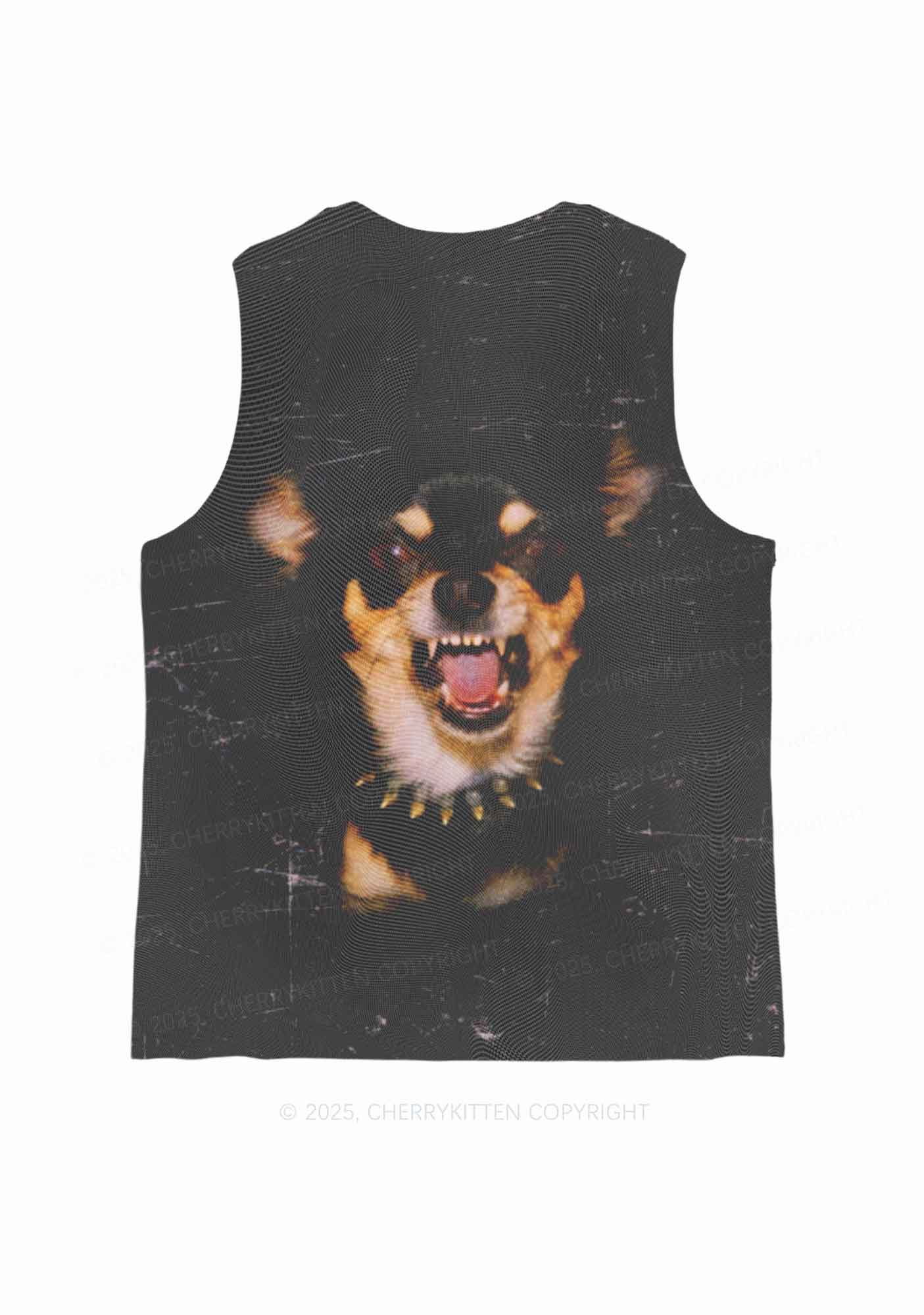 Growling Puppy Y2K Mesh Muscle Tank Cherrykitten - Image 4