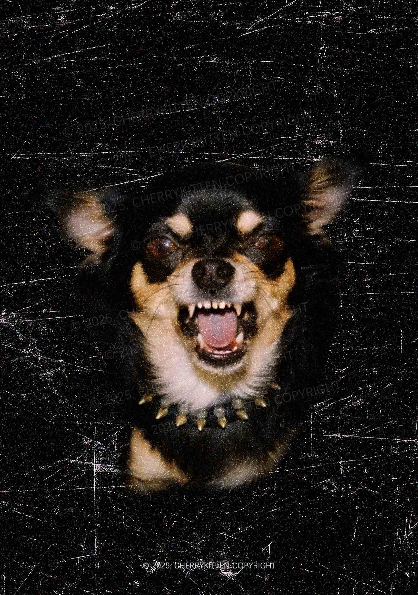 Growling Puppy Y2K Mesh Crop Top Cherrykitten - Image 2