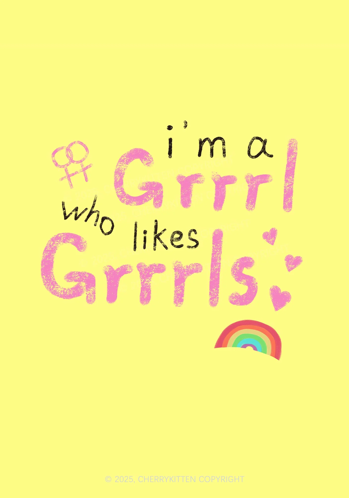 Grrrl Likes Grrrls Pride 1Pc Y2K Pin Badge Cherrykitten - Image 2