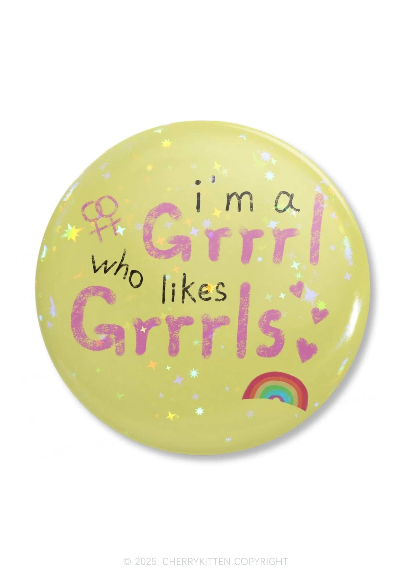 Grrrl Likes Grrrls Pride 1Pc Y2K Pin Badge Cherrykitten - Image 3