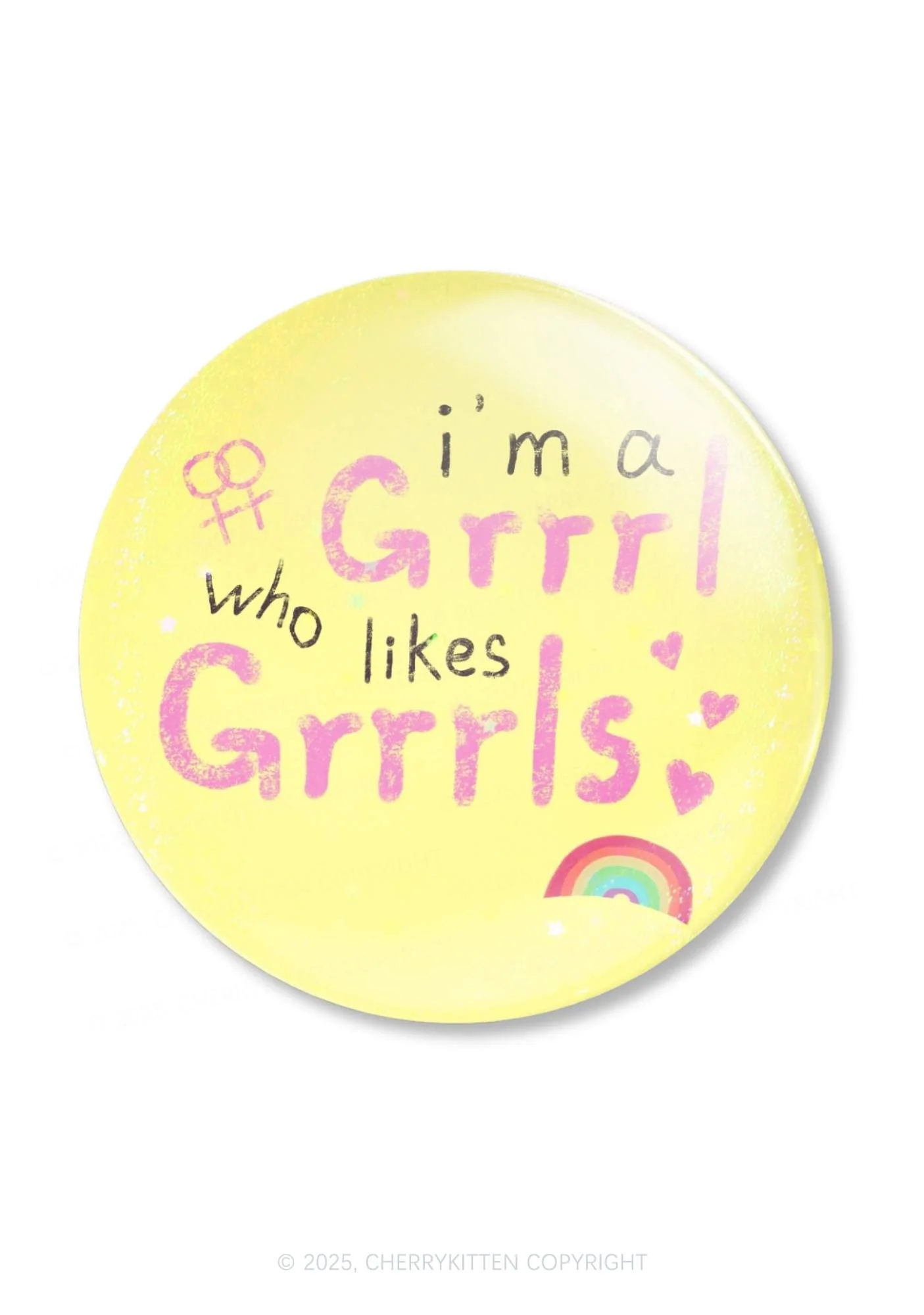 Grrrl Likes Grrrls Pride 1Pc Y2K Pin Badge Cherrykitten - Image 4