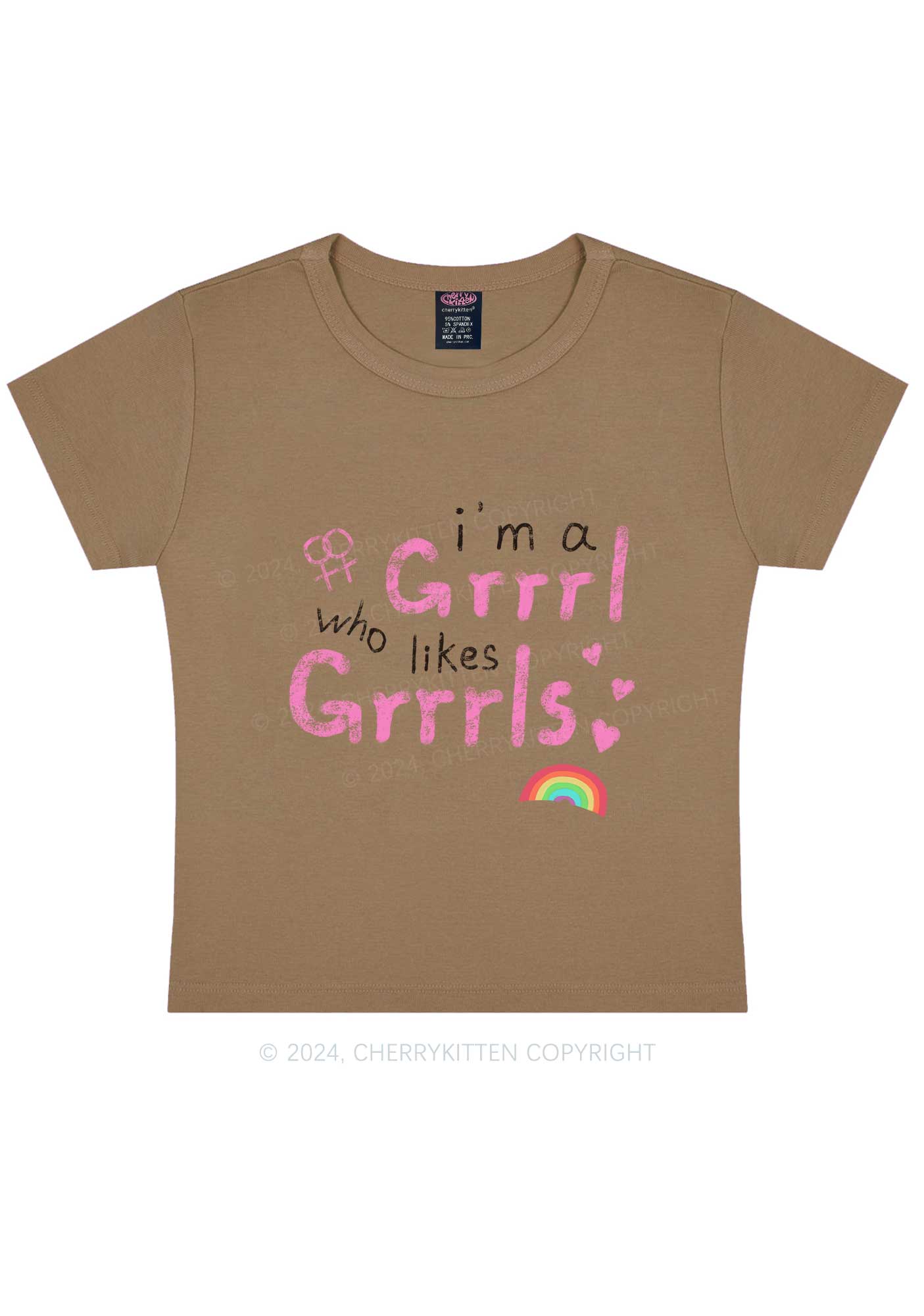 Grrrl Likes Grrrls Y2K Baby Tee Cherrykitten - Image 11