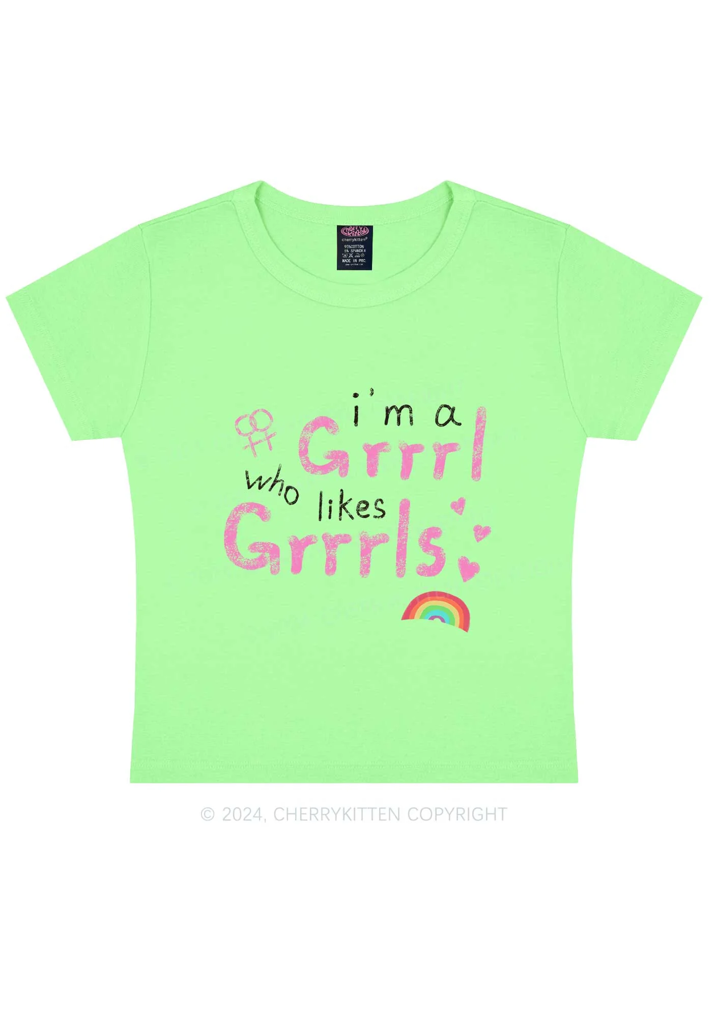 Grrrl Likes Grrrls Y2K Baby Tee Cherrykitten - Image 12