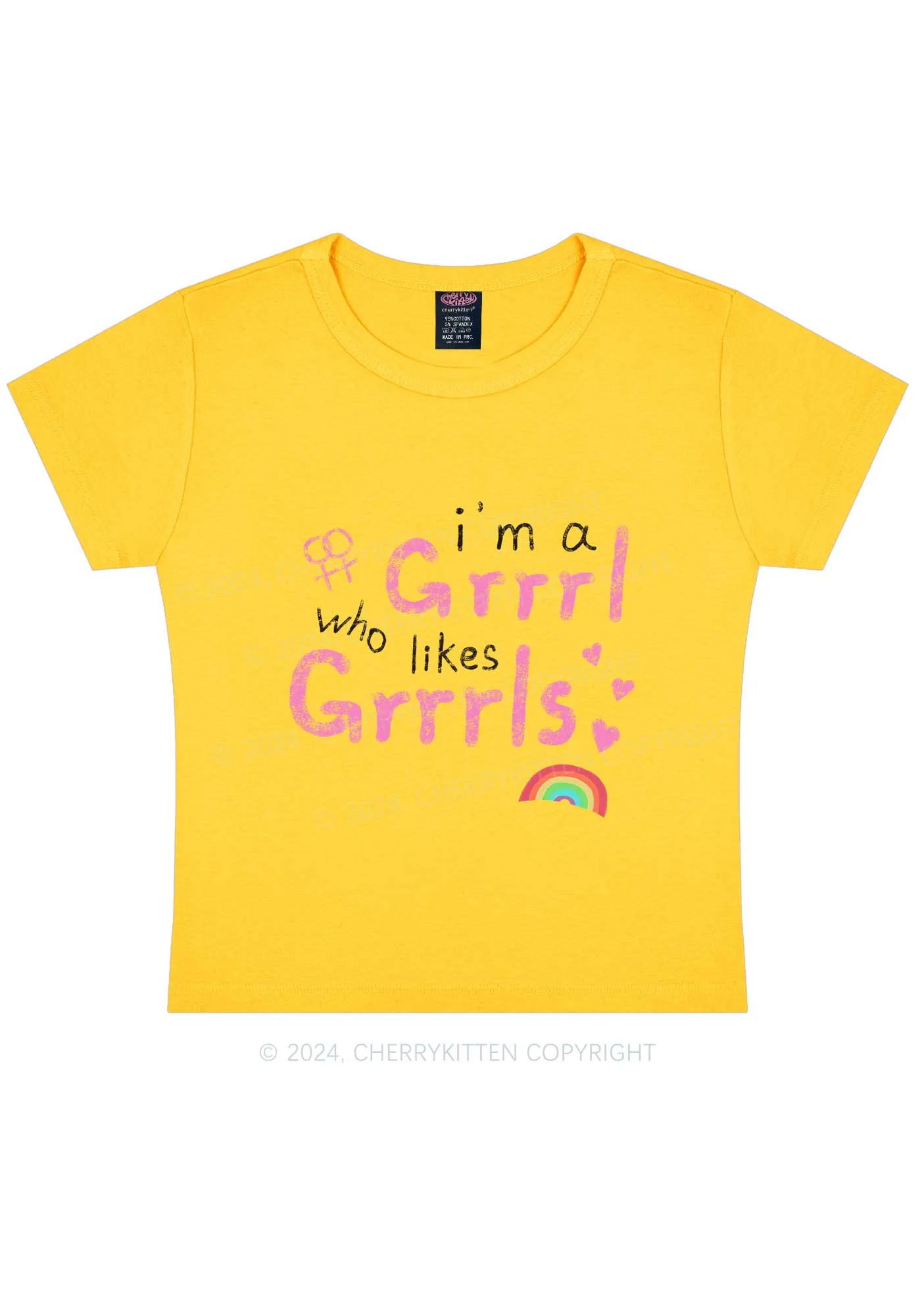 Grrrl Likes Grrrls Y2K Baby Tee Cherrykitten - Image 9