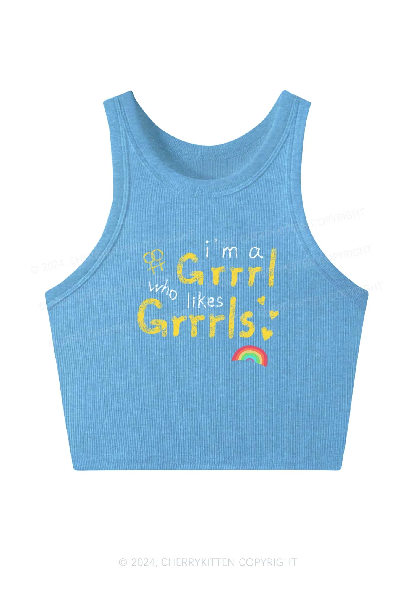 Grrrl Likes Grrrls Y2K Crop Tank Top Cherrykitten - Image 3