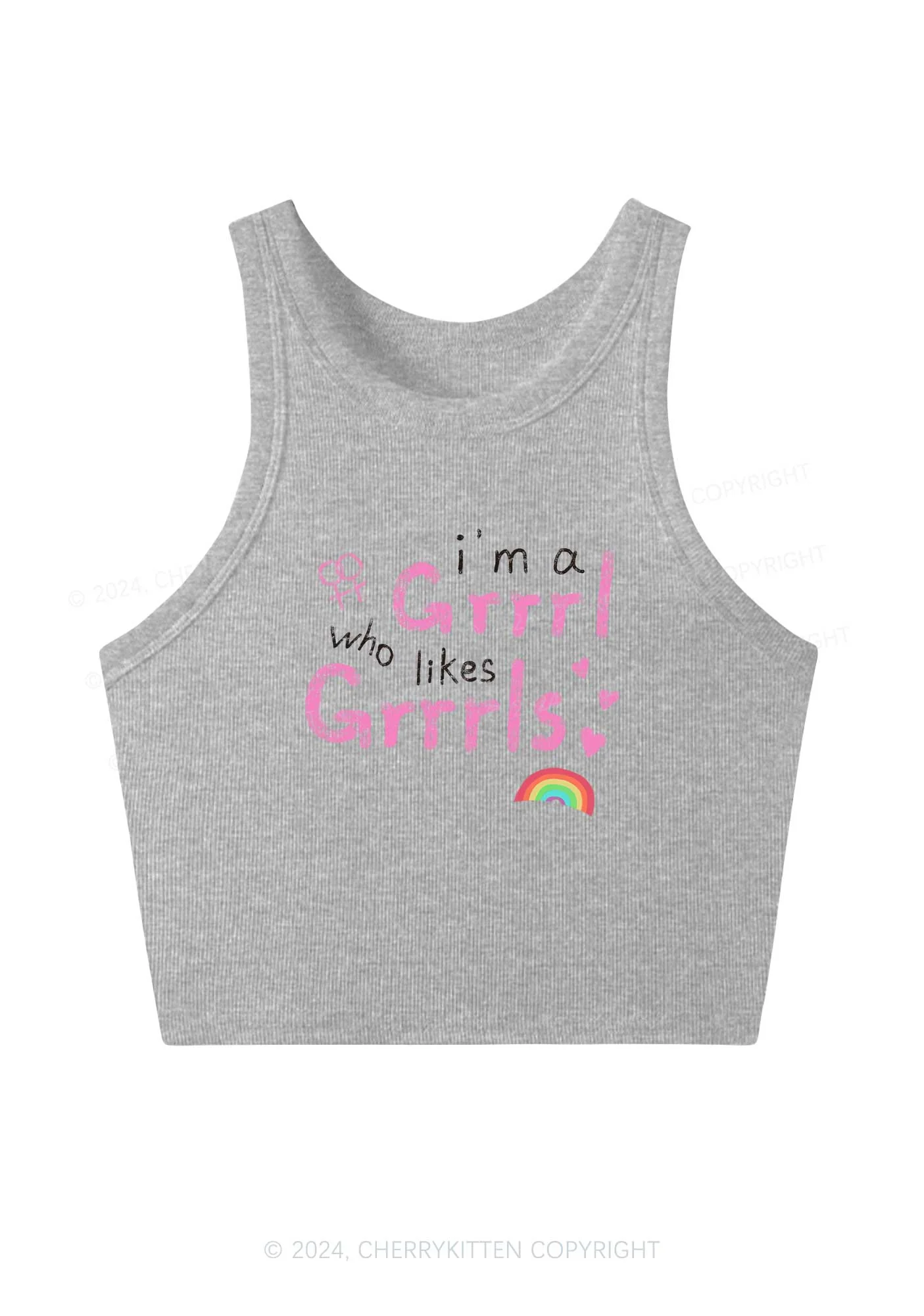 Grrrl Likes Grrrls Y2K Crop Tank Top Cherrykitten - Image 4