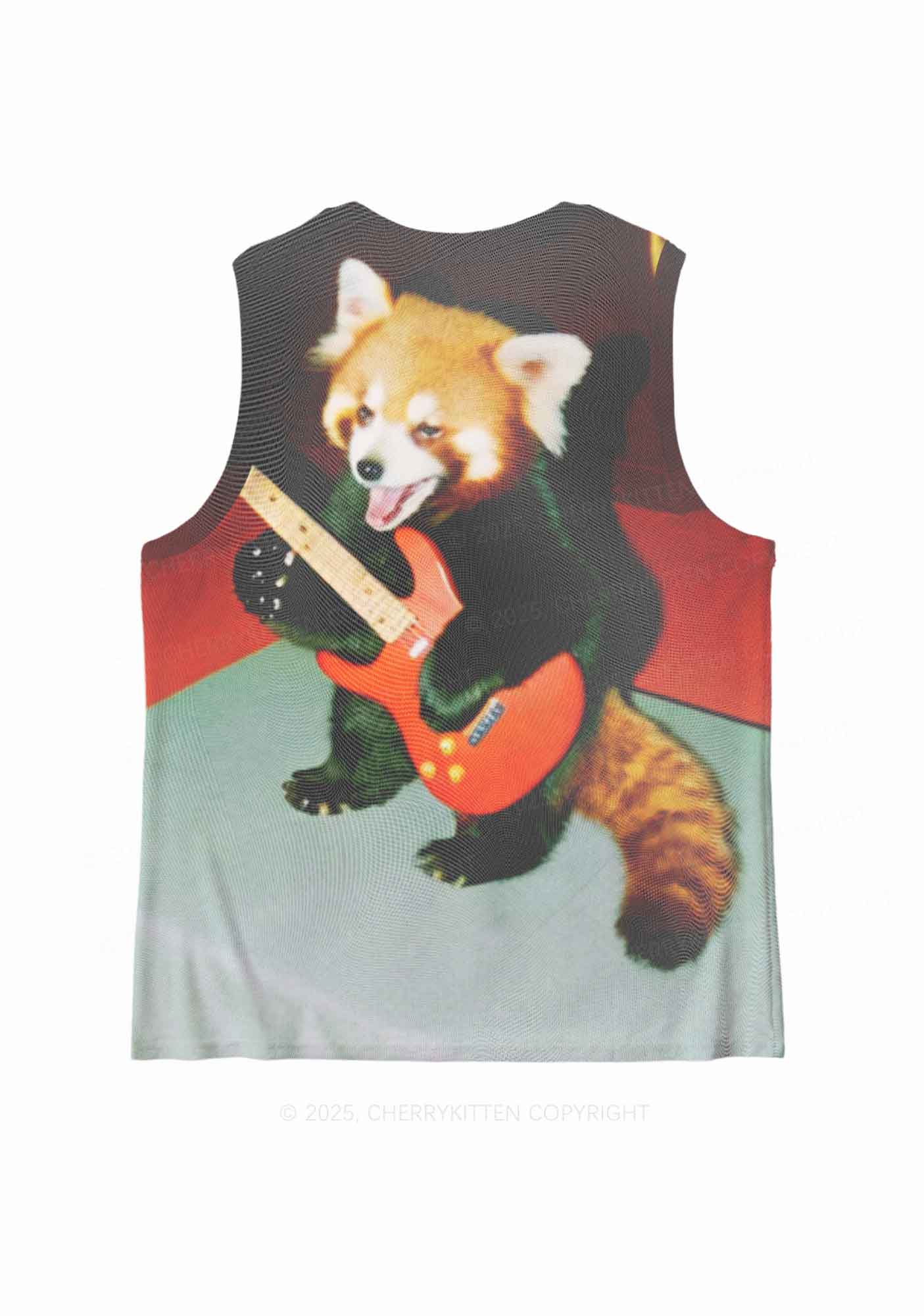 Guitar Raccoon Y2K Mesh Muscle Tank Cherrykitten - Image 2