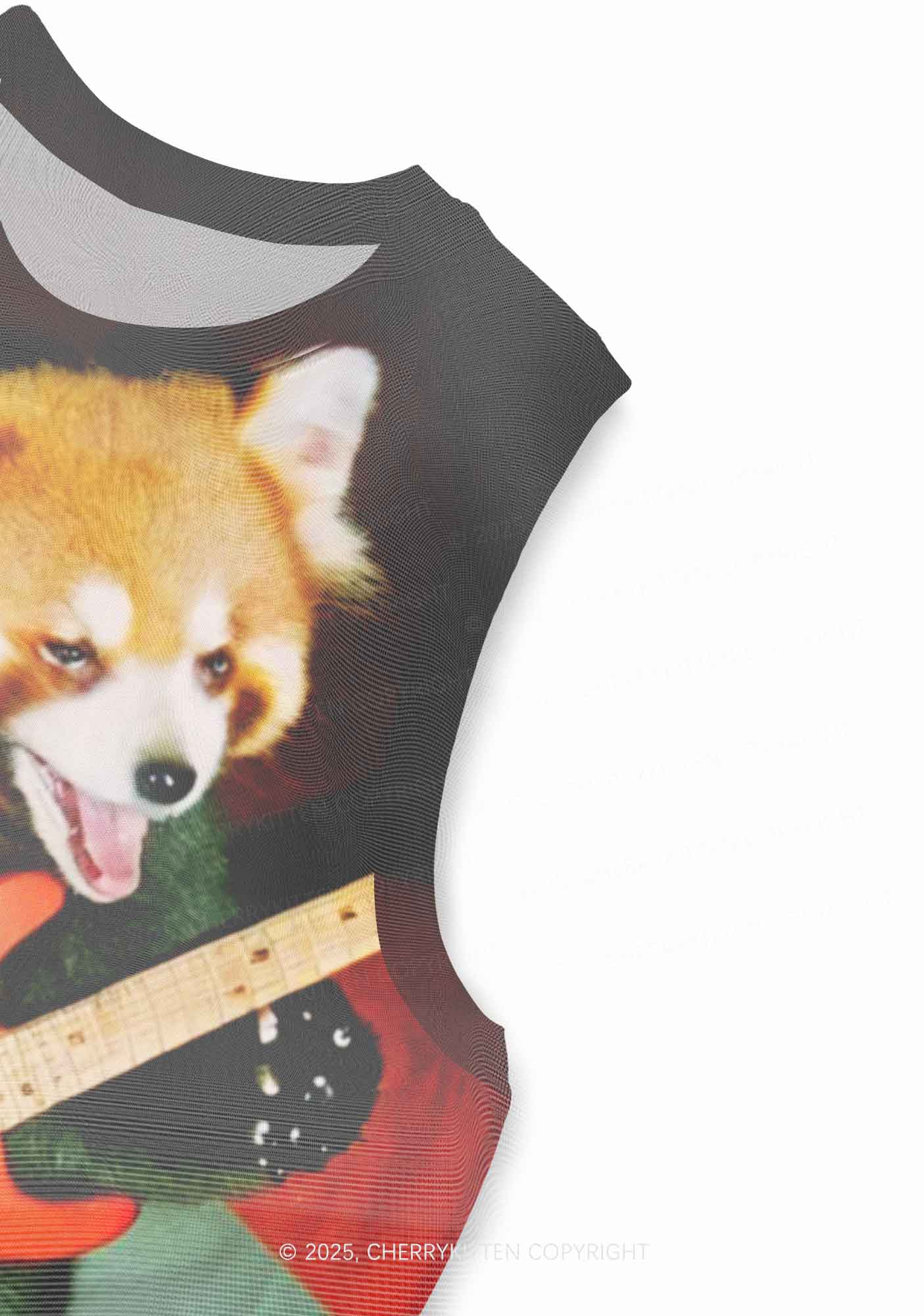 Guitar Raccoon Y2K Mesh Muscle Tank Cherrykitten - Image 3