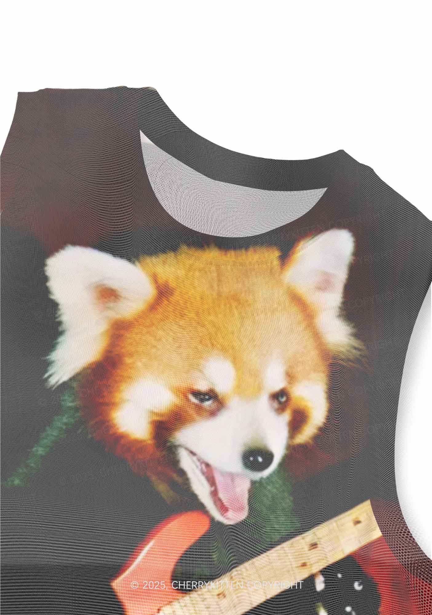 Guitar Raccoon Y2K Mesh Muscle Tank Cherrykitten - Image 4