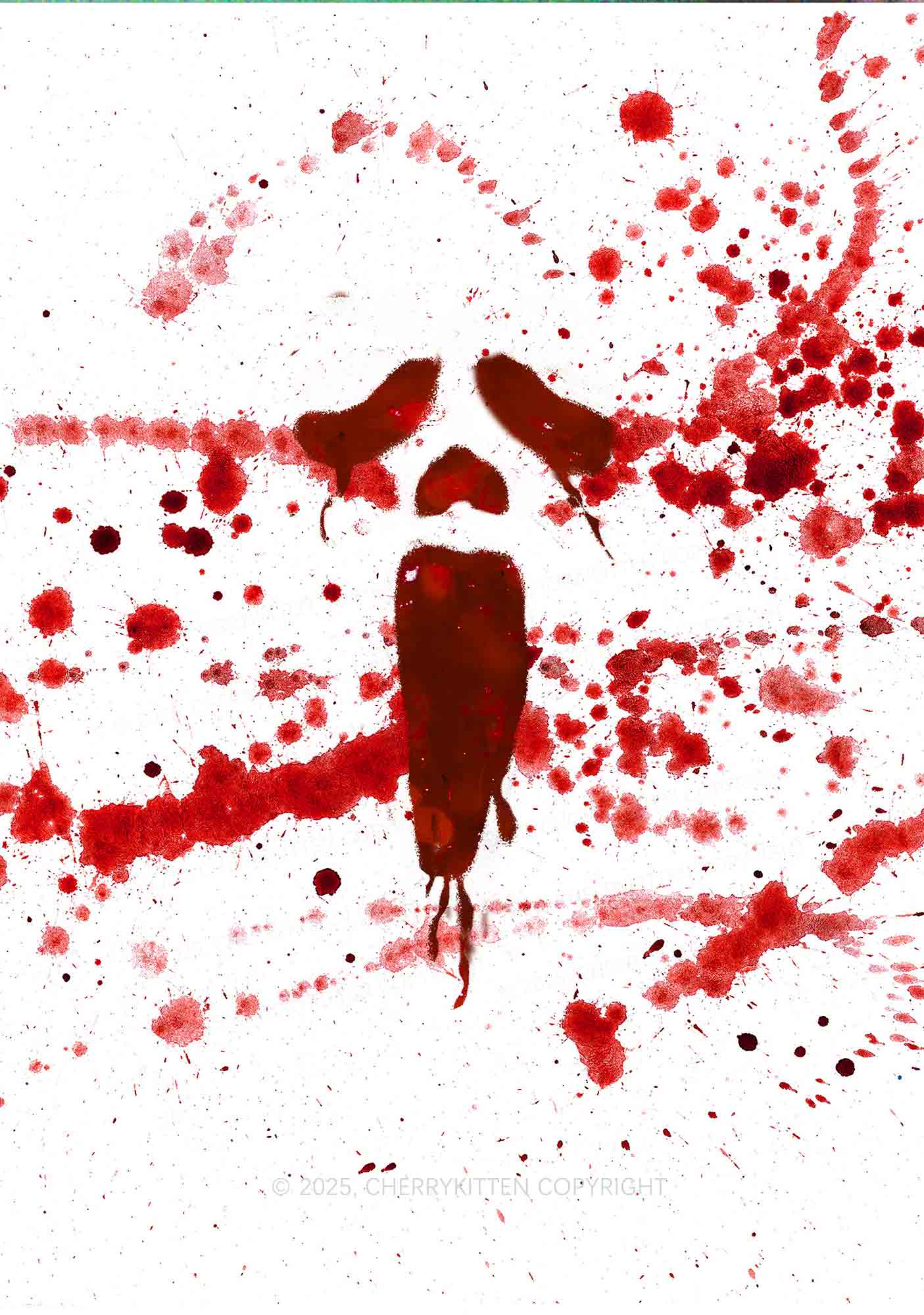 Halloween Bloody Ghost Y2K Mesh Crop Top Cherrykitten - Image 2