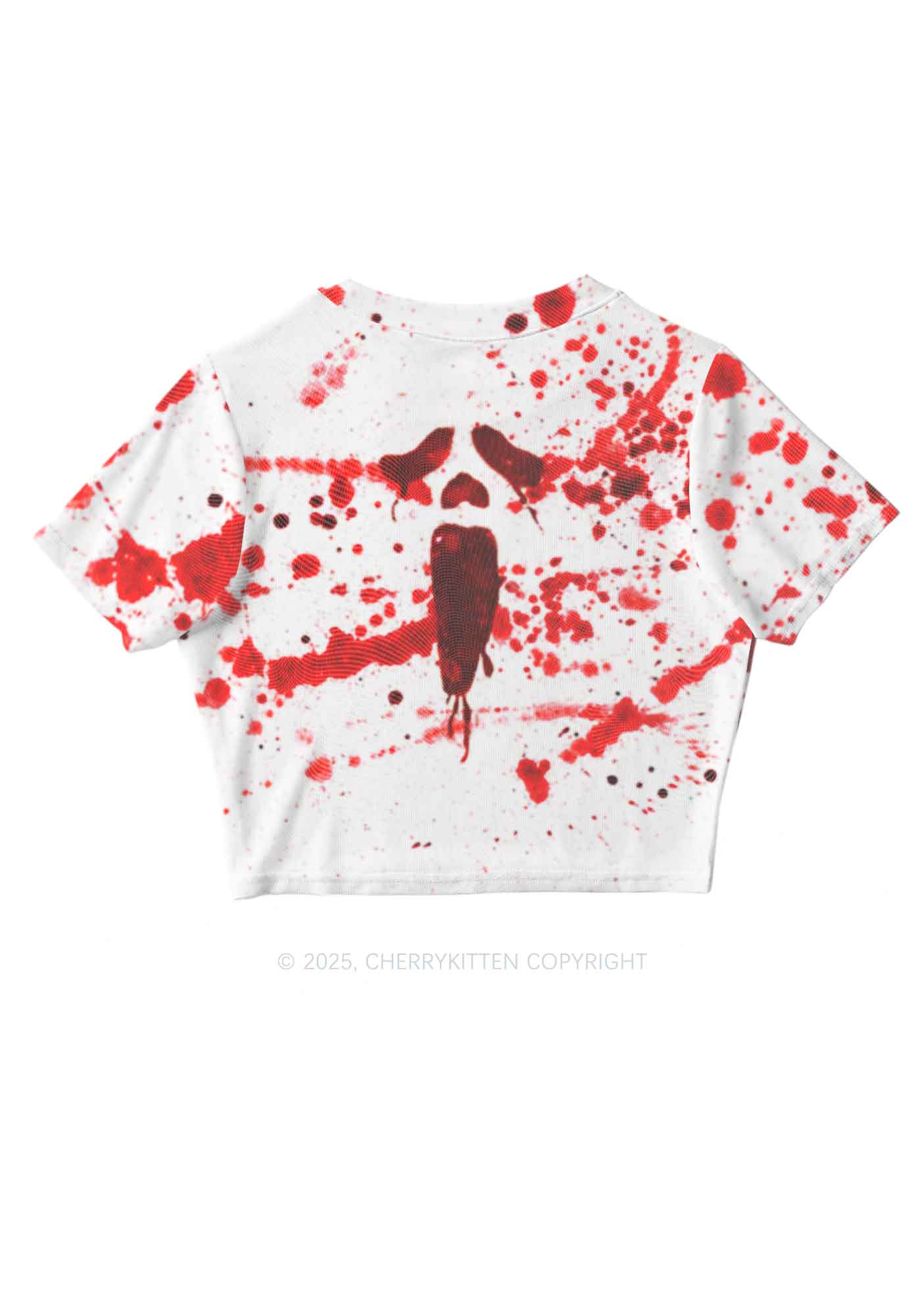 Halloween Bloody Ghost Y2K Mesh Crop Top Cherrykitten - Image 3