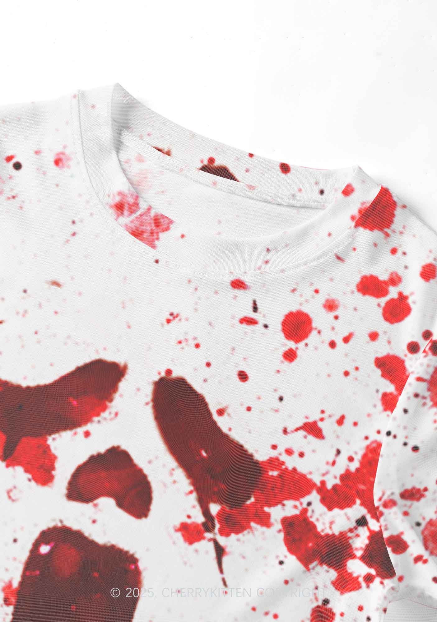 Halloween Bloody Ghost Y2K Mesh Crop Top Cherrykitten - Image 4