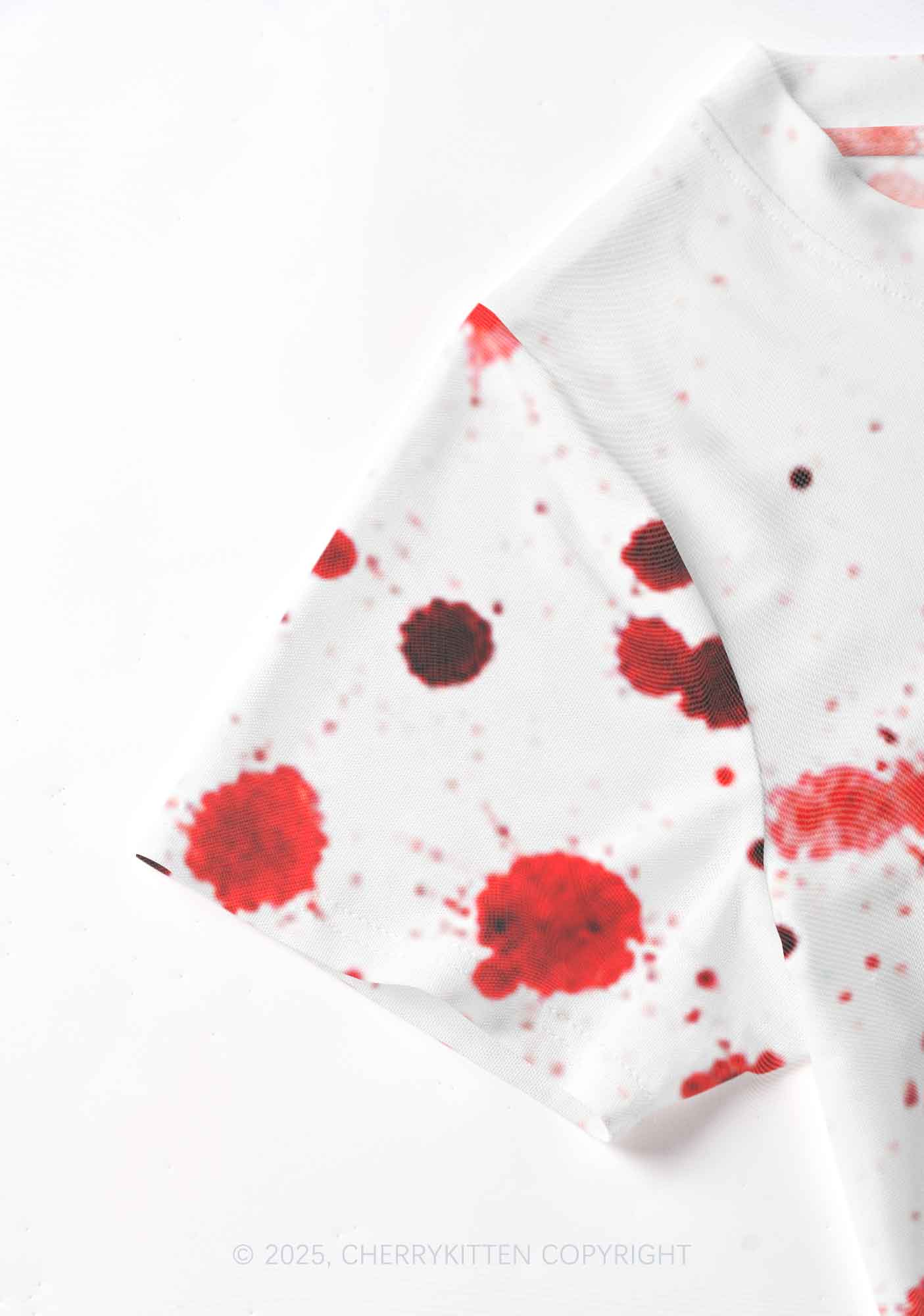 Halloween Bloody Ghost Y2K Mesh Crop Top Cherrykitten - Image 5