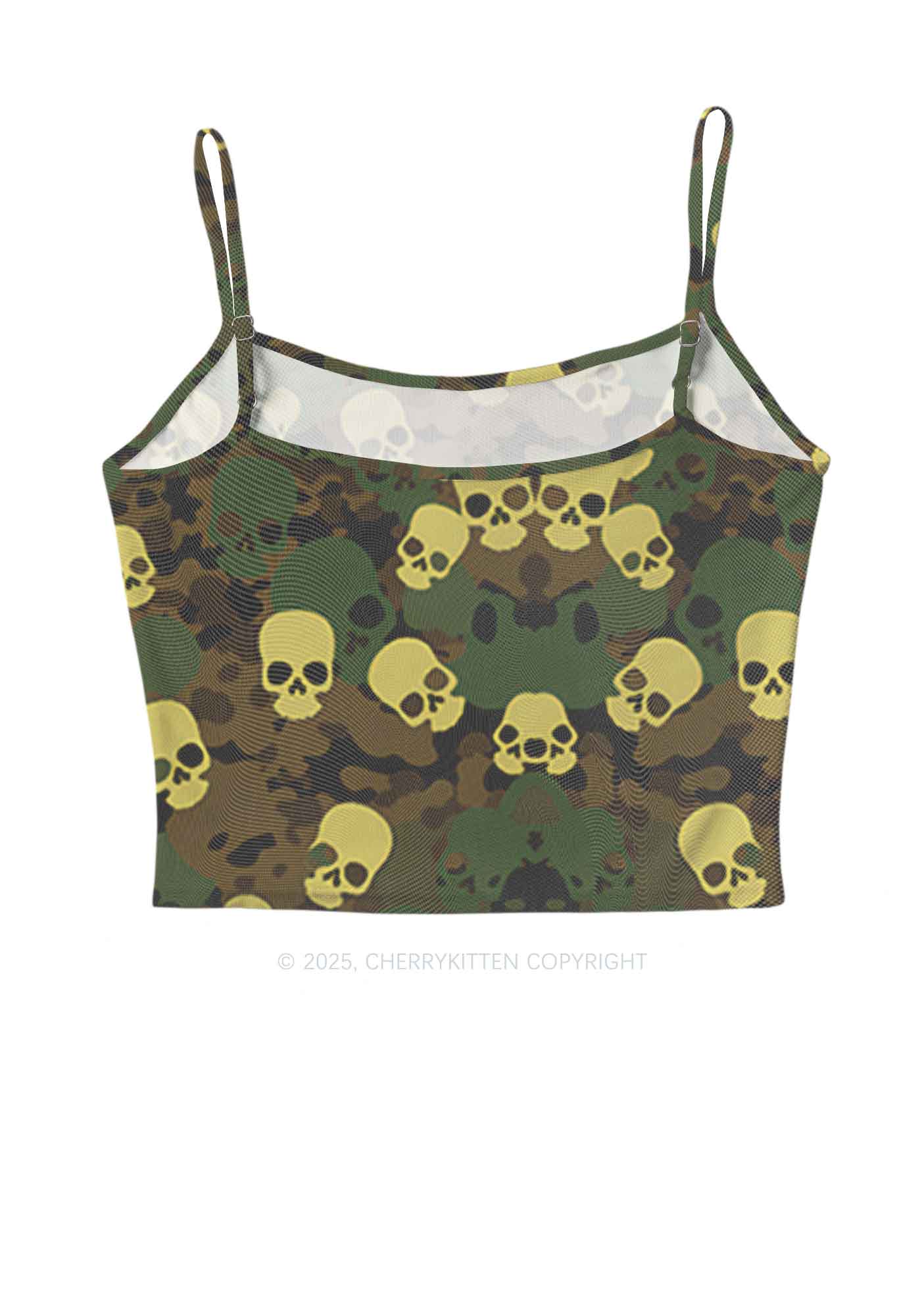 Halloween Camouflage Skull Y2K Mesh Cami Tank Cherrykitten - Image 3