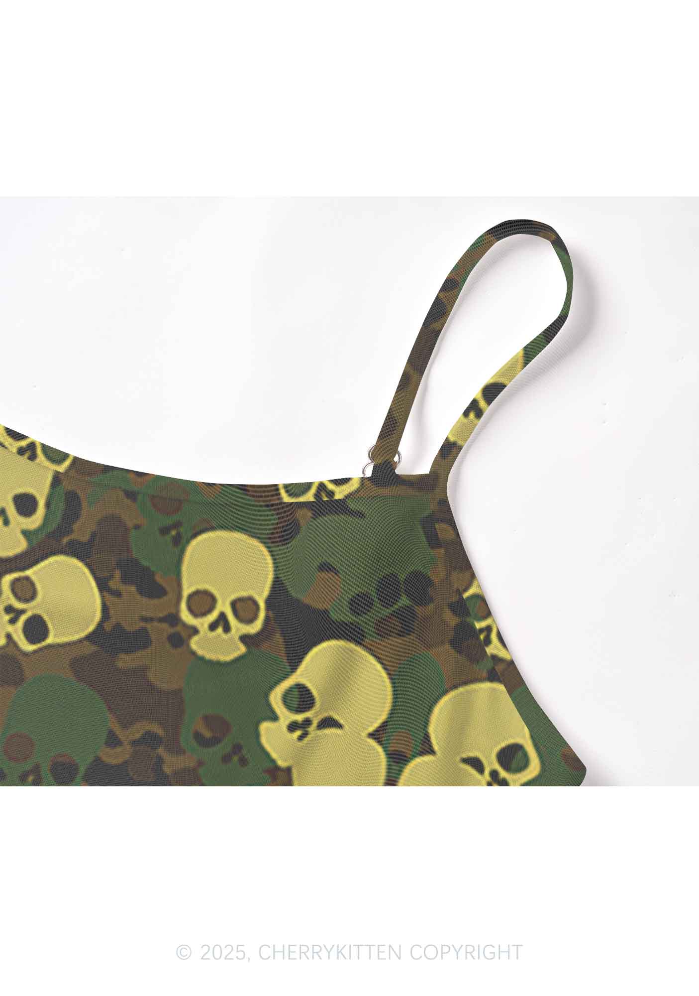 Halloween Camouflage Skull Y2K Mesh Cami Tank Cherrykitten - Image 4