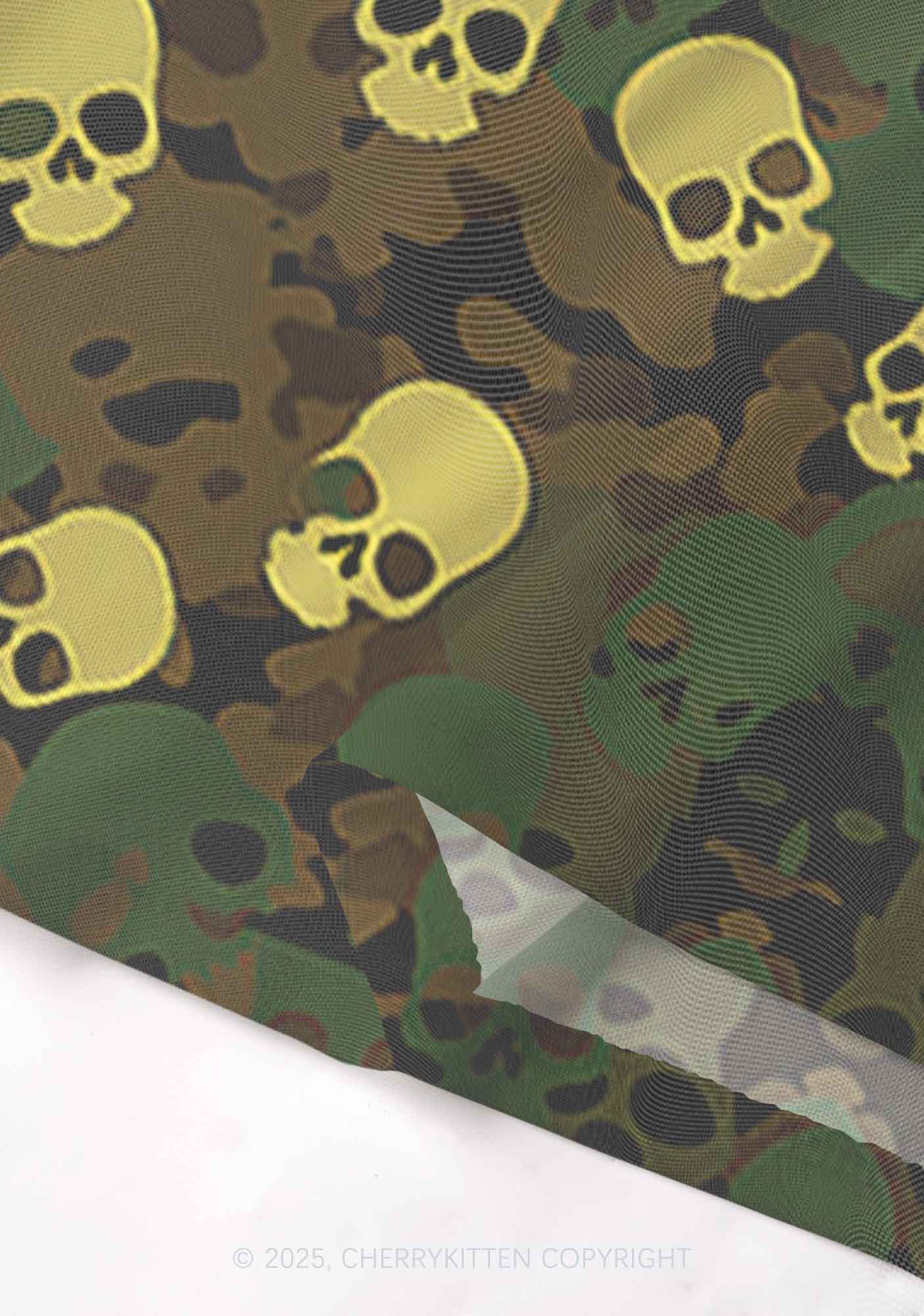 Halloween Camouflage Skull Y2K Mesh Cami Tank Cherrykitten - Image 5
