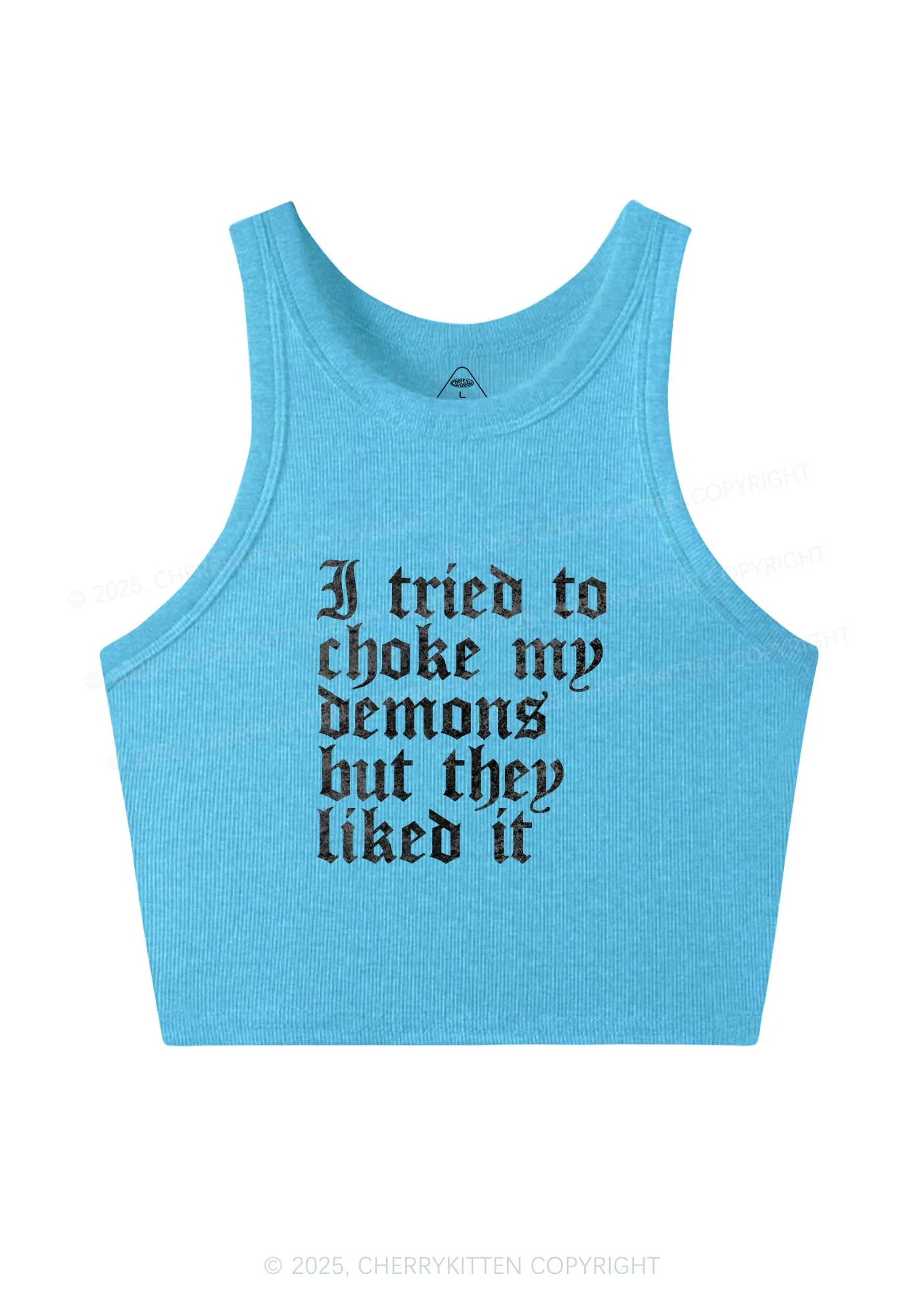 Halloween Choke Demons They Liked Y2K Crop Tank Top Cherrykitten - Image 4