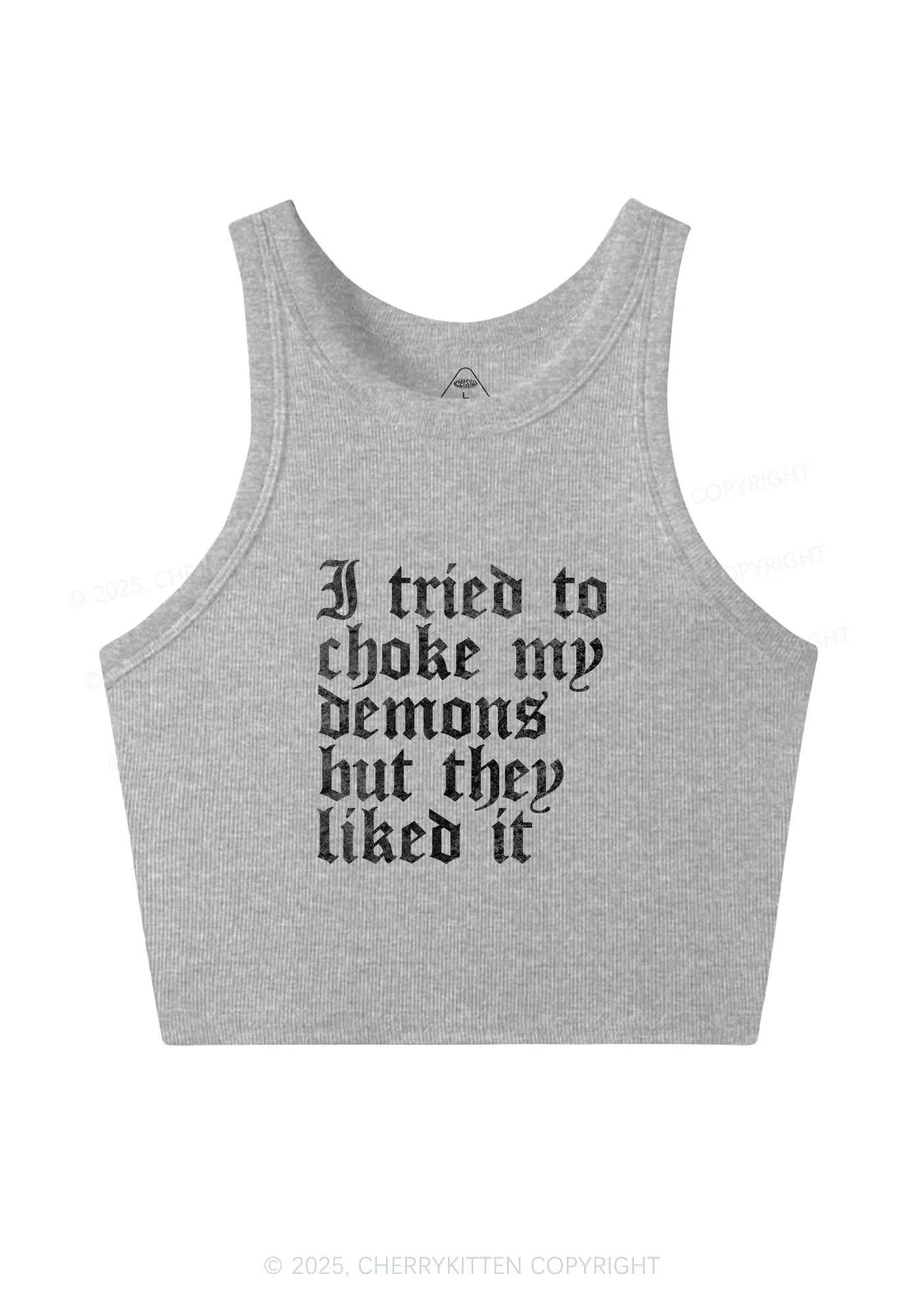 Halloween Choke Demons They Liked Y2K Crop Tank Top Cherrykitten - Image 5